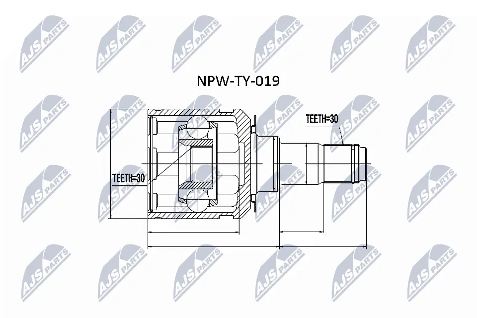 NTY NPW-TY-019 — ШРКШ внутр. з пильовиком TOYOTA (вир-во NTY)
