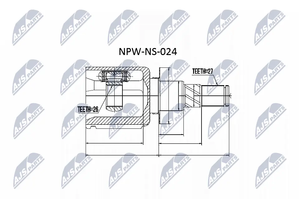 NTY NPW-NS-024 — ШРКШ внутр. NAVARA NP300, PATHFINDER III (вир-во NTY)