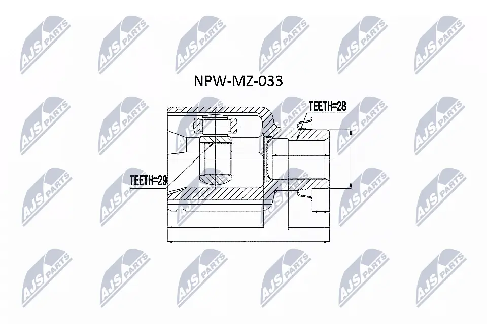 NTY NPW-MZ-033 — ШРКШ внутр. MAZDA 2, 323 (вир-во NTY)