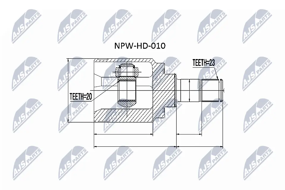 NTY NPW-HD-010 — Комплект шарніру приводного валу внутр. задній HONDA CR-V (вир-во NTY)