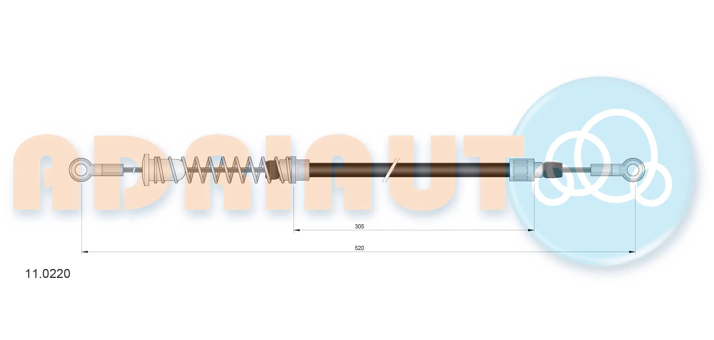 Tirette à câble, frein de stationnement ADRIAUTO 11.0220