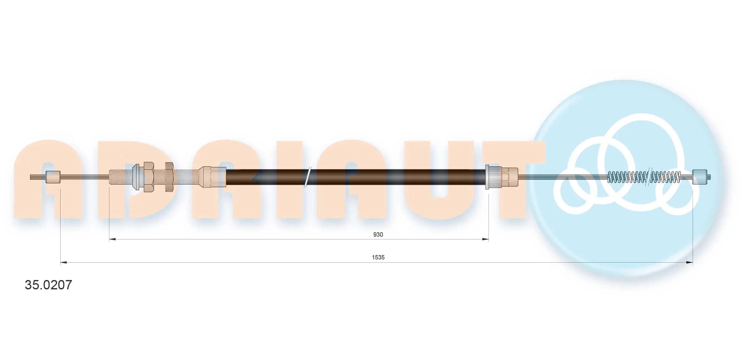 Tirette à câble, frein de stationnement ADRIAUTO 35.0207