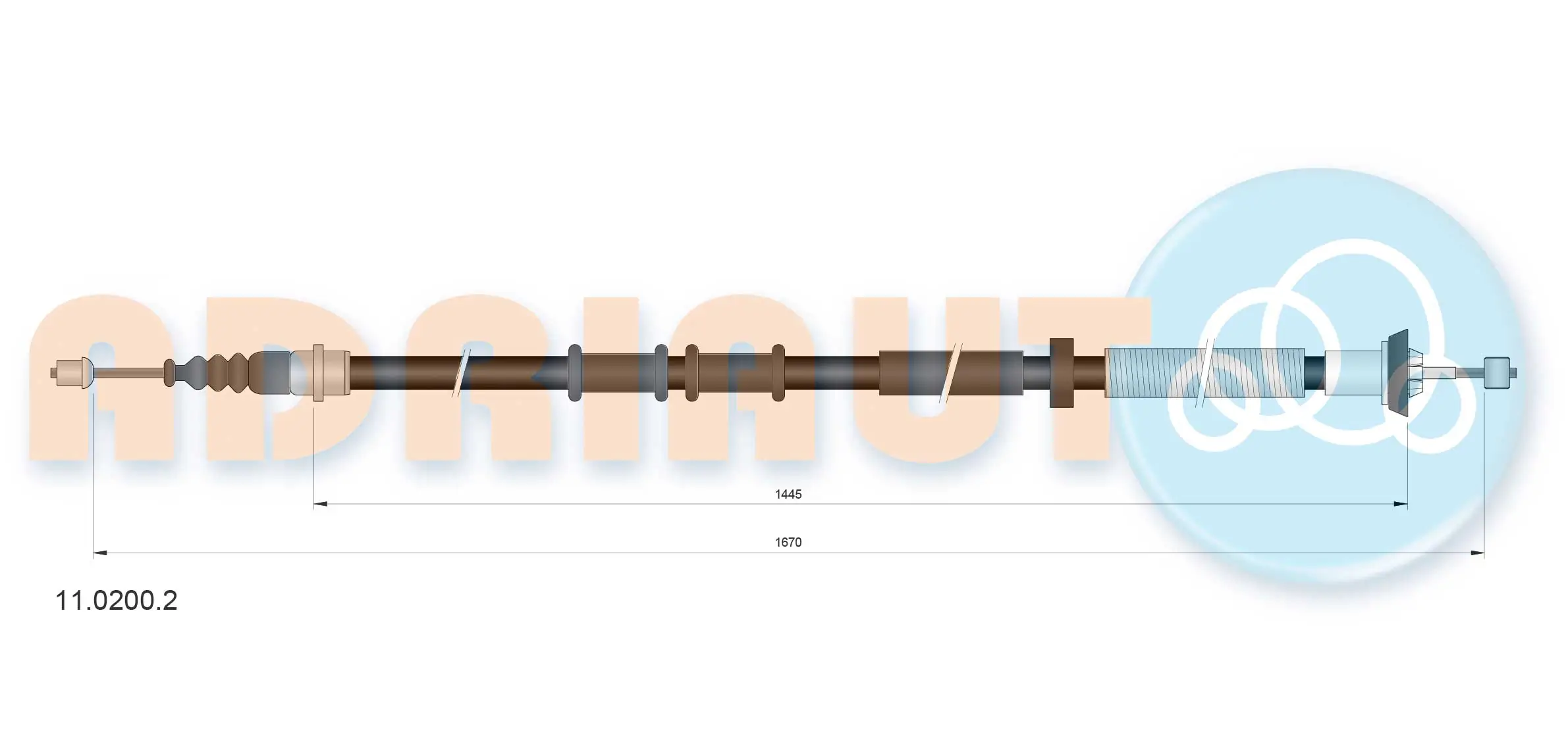 Tirette à câble, frein de stationnement ADRIAUTO 11.0200.2