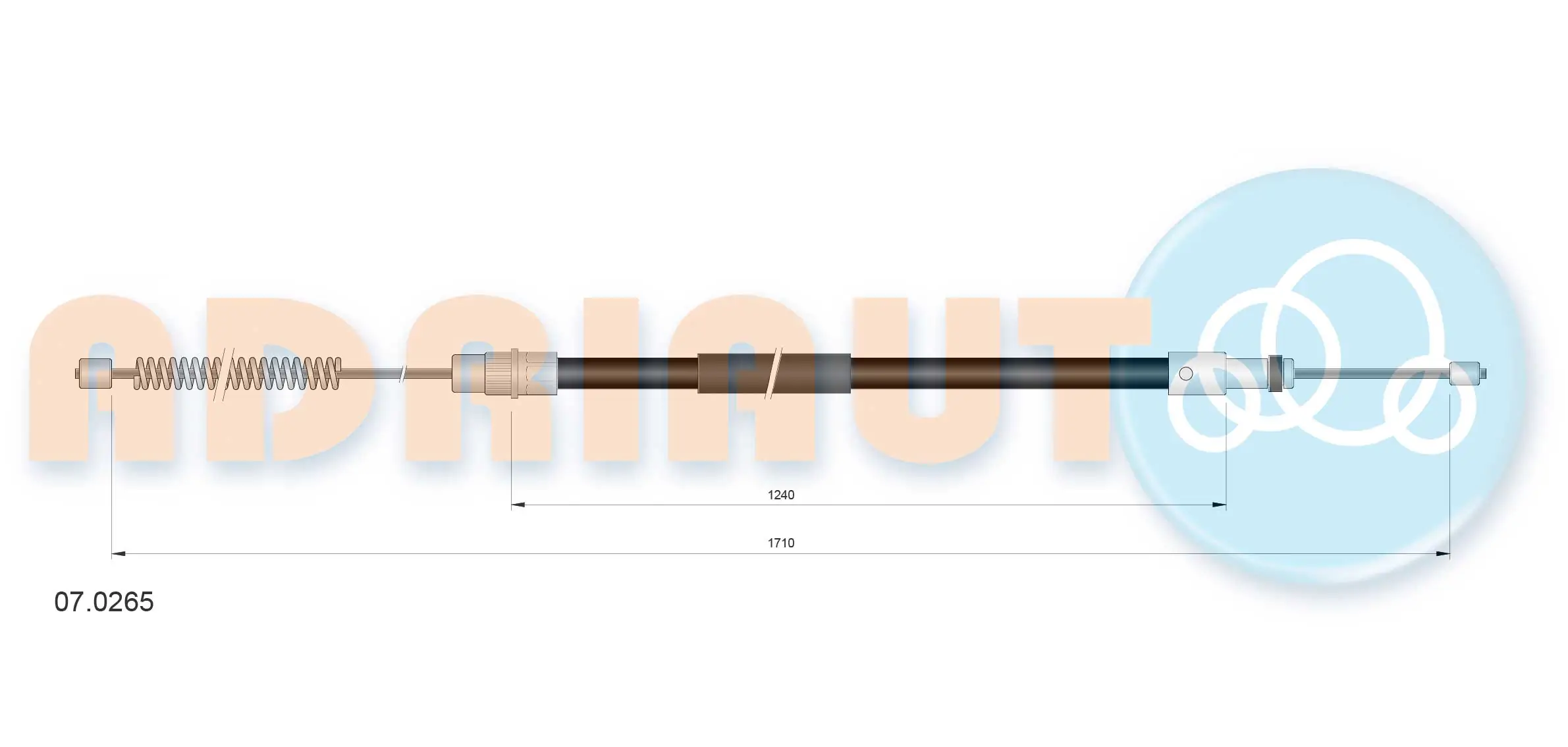 Tirette à câble, frein de stationnement ADRIAUTO 07.0265