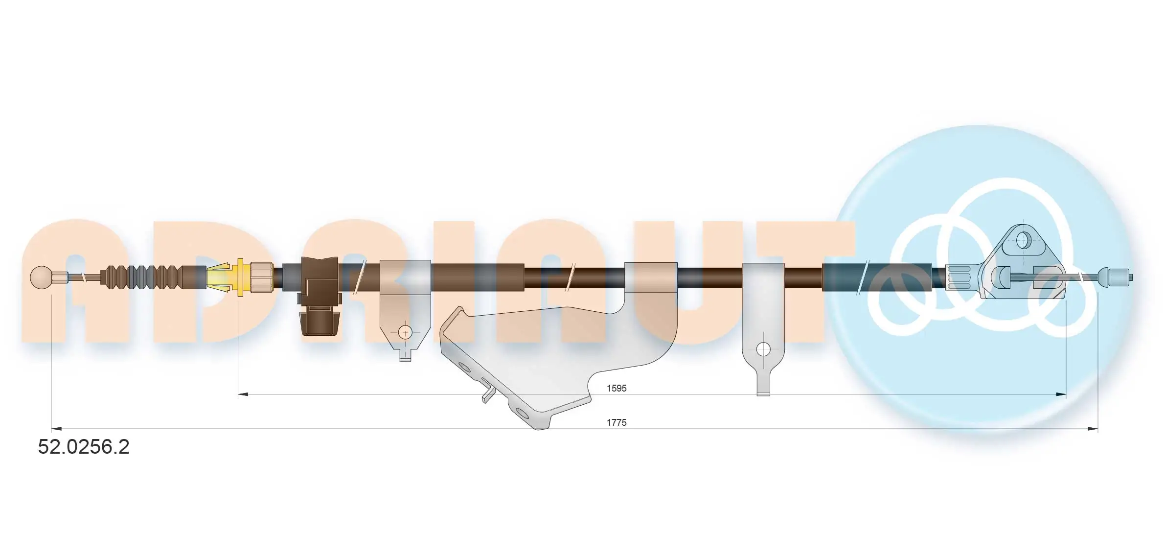 Tirette à câble, frein de stationnement ADRIAUTO 52.0256.2