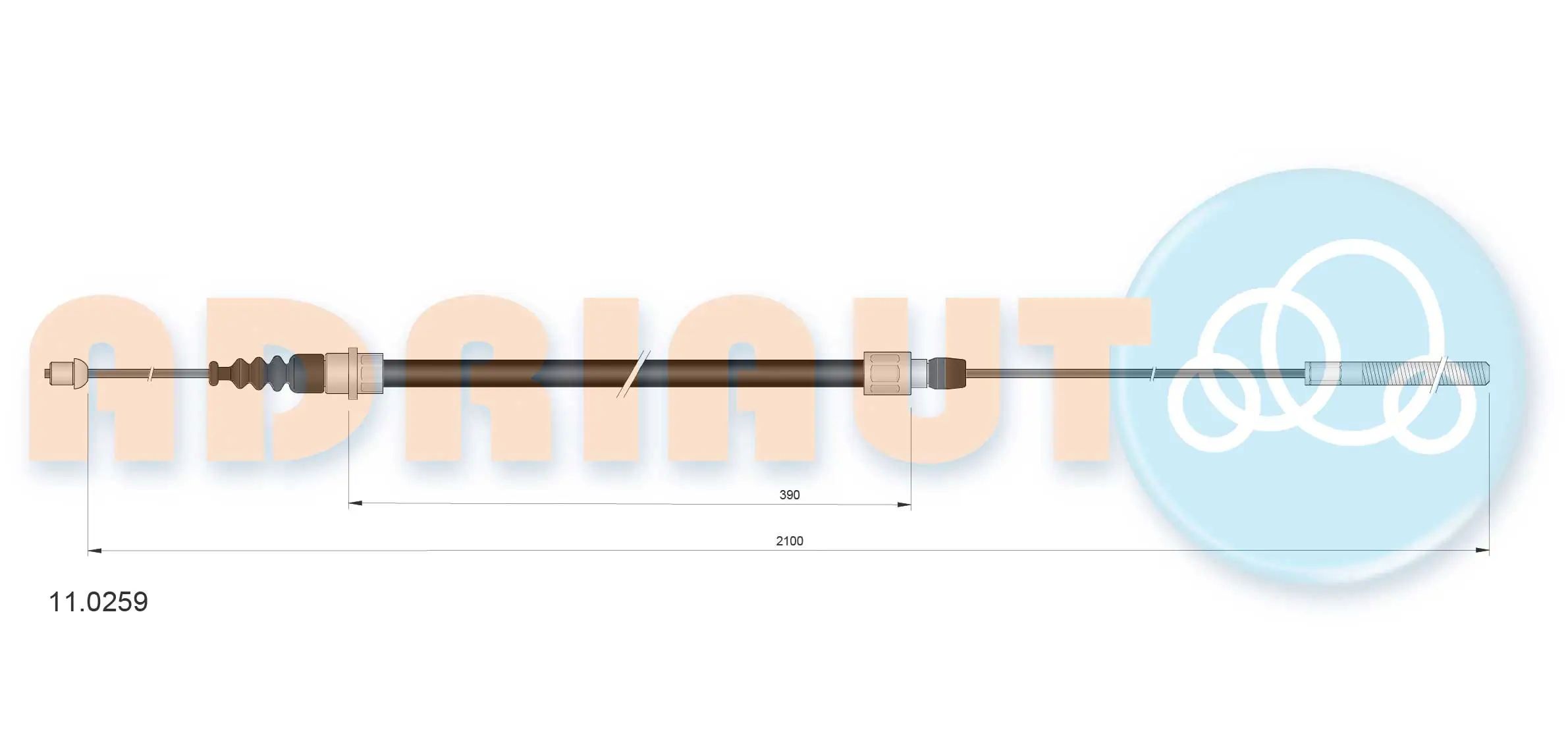 Tirette à câble, frein de stationnement ADRIAUTO 11.0259
