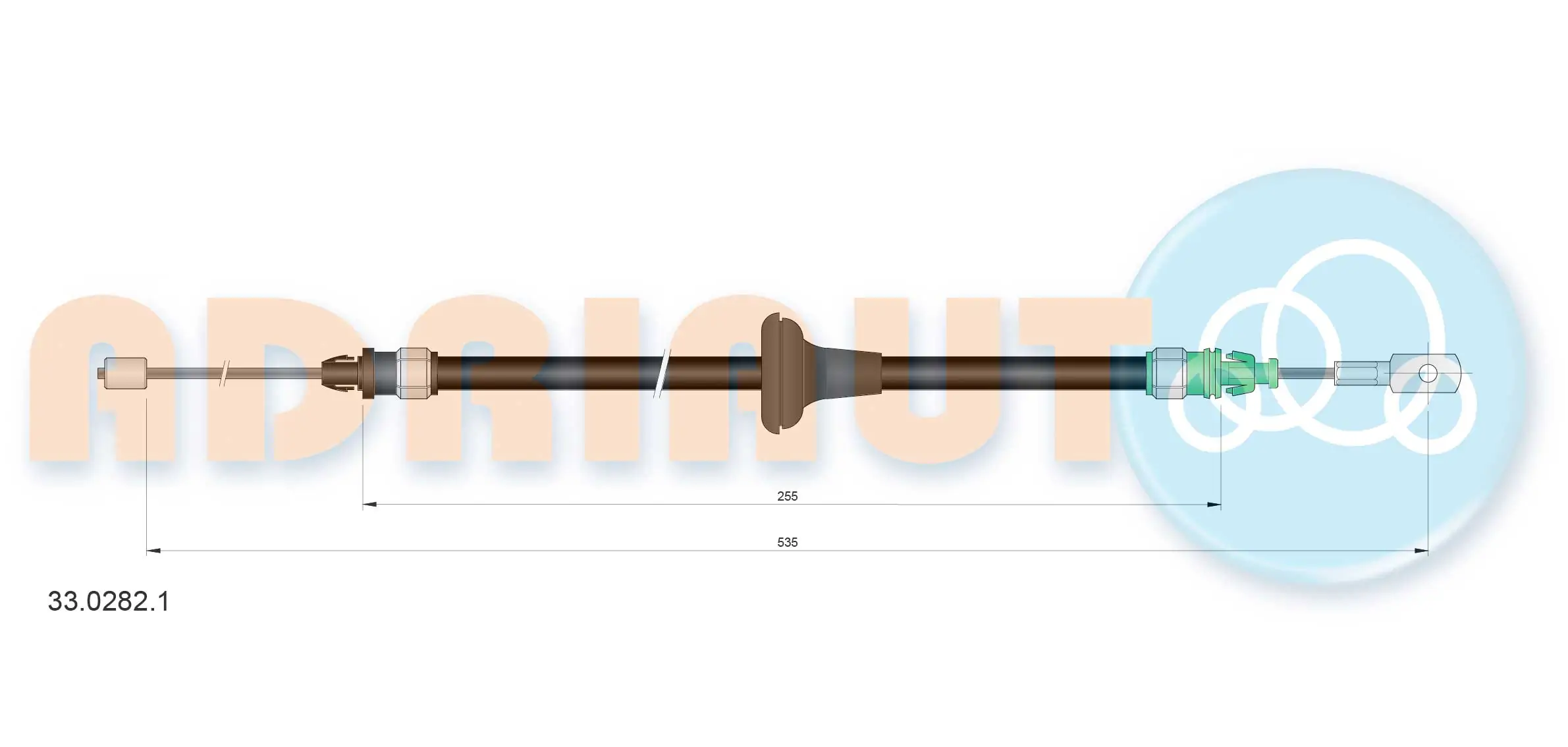 Tirette à câble, frein de stationnement ADRIAUTO 33.0282.1