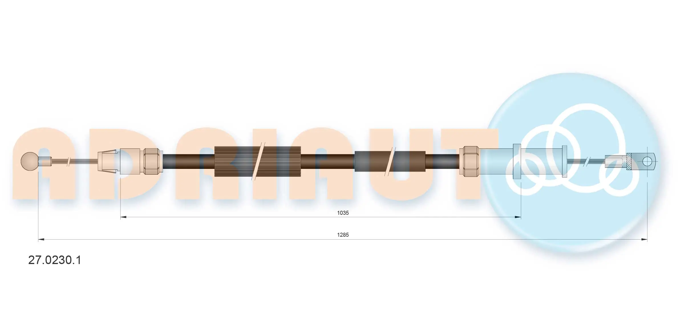 Tirette à câble, frein de stationnement ADRIAUTO 27.0230.1