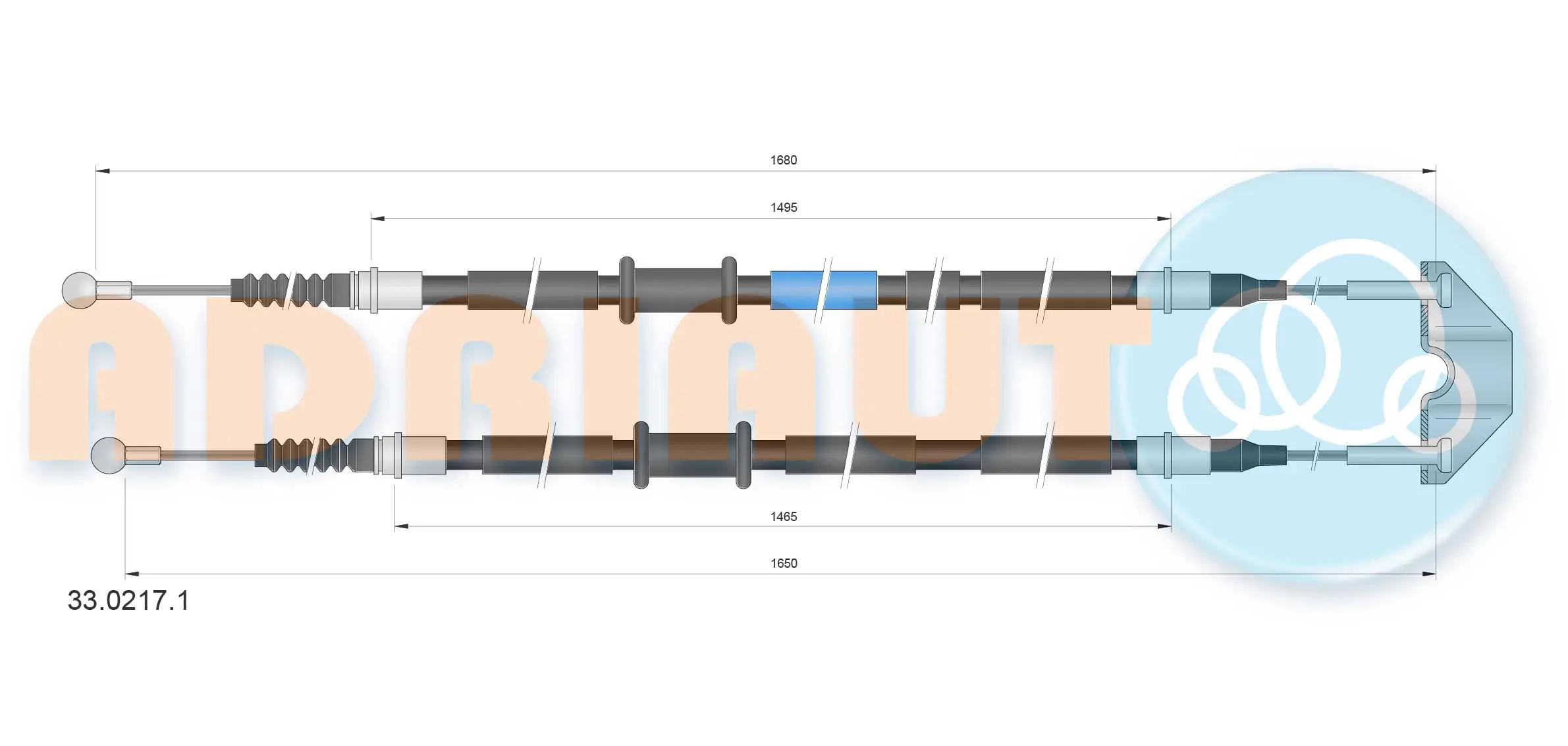 Tirette à câble, frein de stationnement ADRIAUTO 33.0217.1