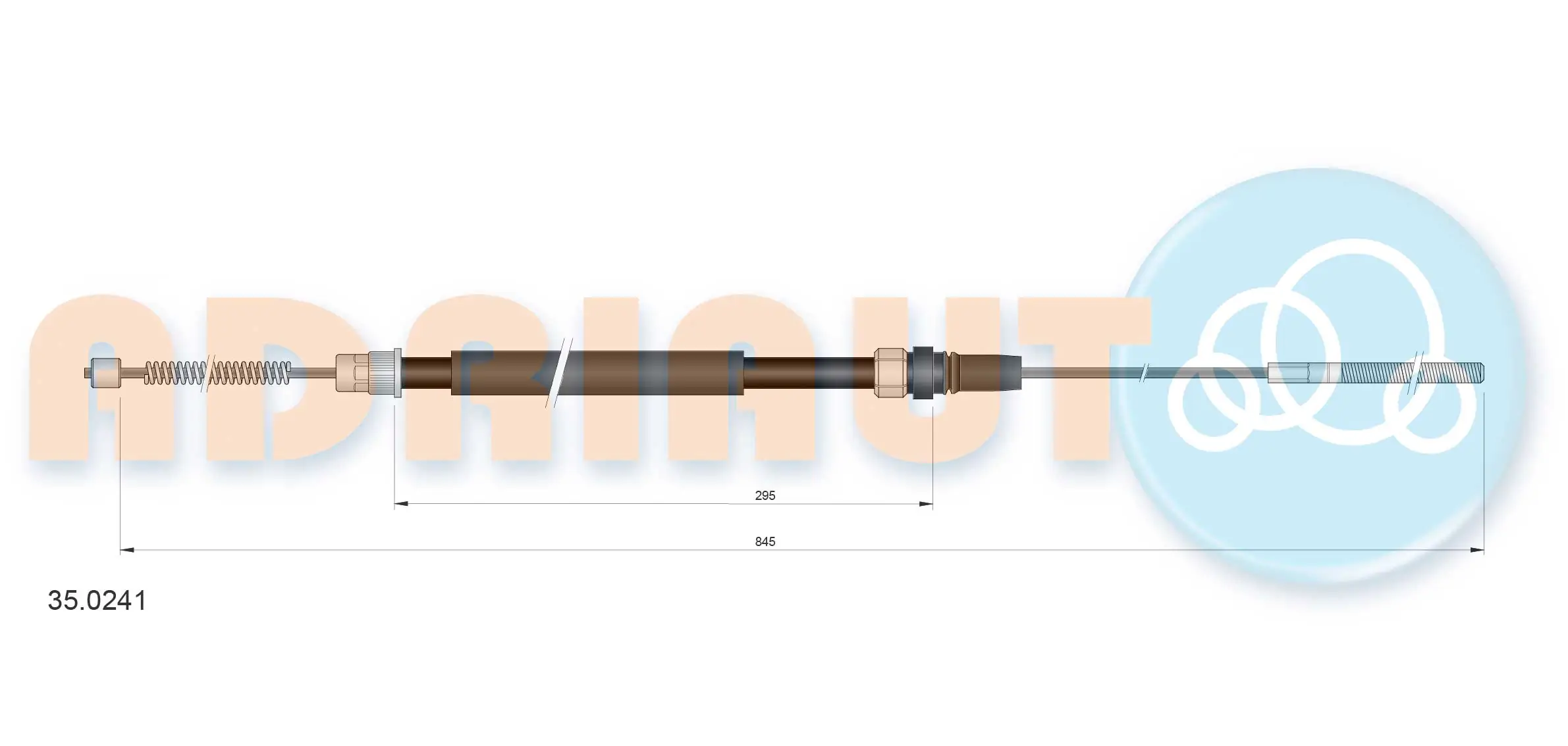 Tirette à câble, frein de stationnement ADRIAUTO 35.0241