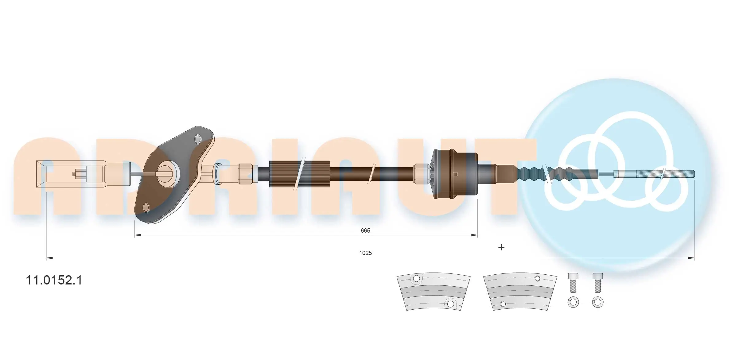 Tirette à câble, commande d'embrayage ADRIAUTO 11.0152.1