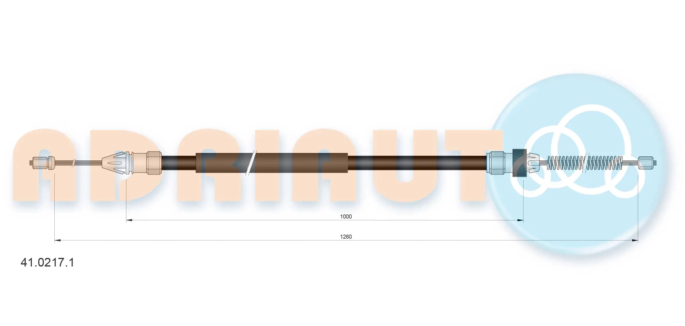 Tirette à câble, frein de stationnement ADRIAUTO 41.0217.1