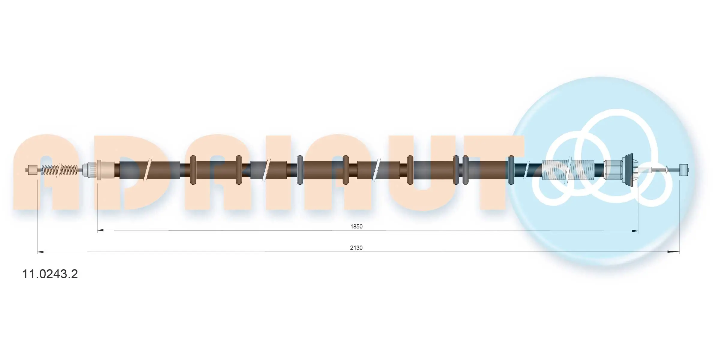 Tirette à câble, frein de stationnement ADRIAUTO 11.0243.2