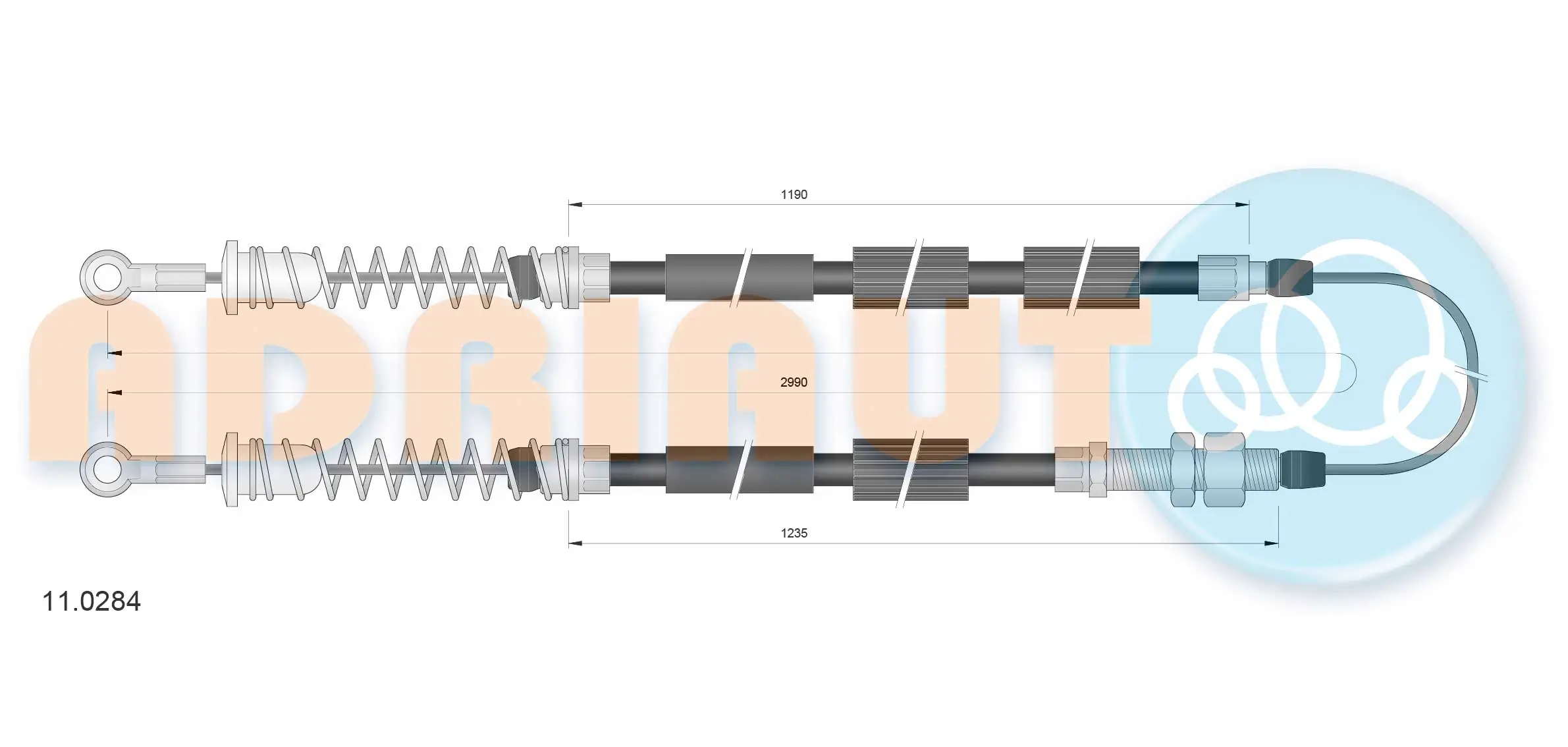 Tirette à câble, frein de stationnement ADRIAUTO 11.0284