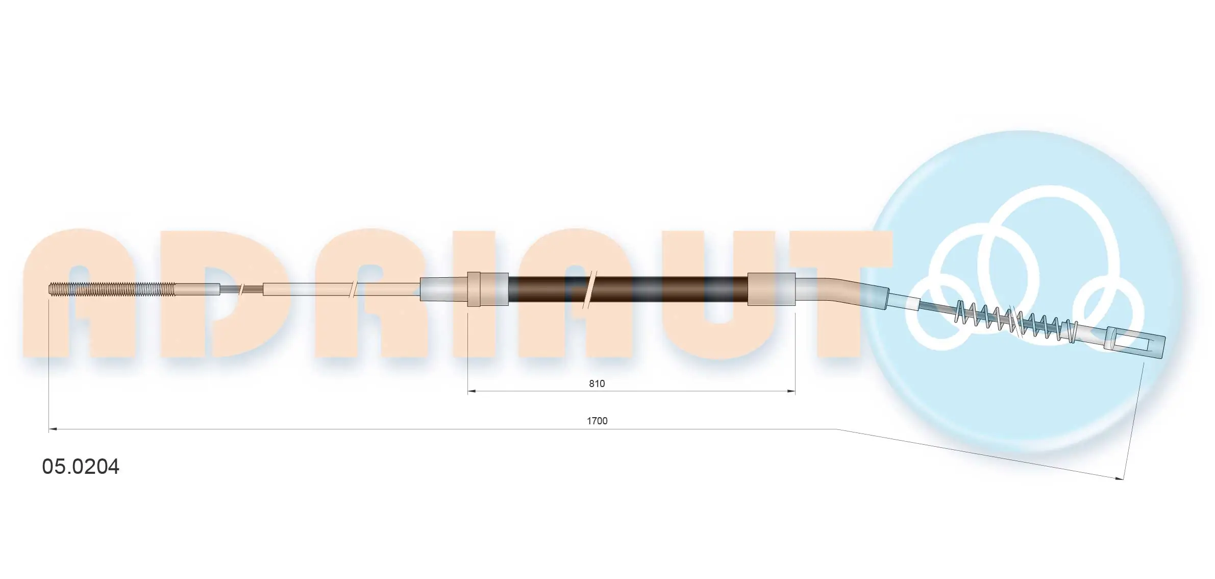 Tirette à câble, frein de stationnement ADRIAUTO 05.0204
