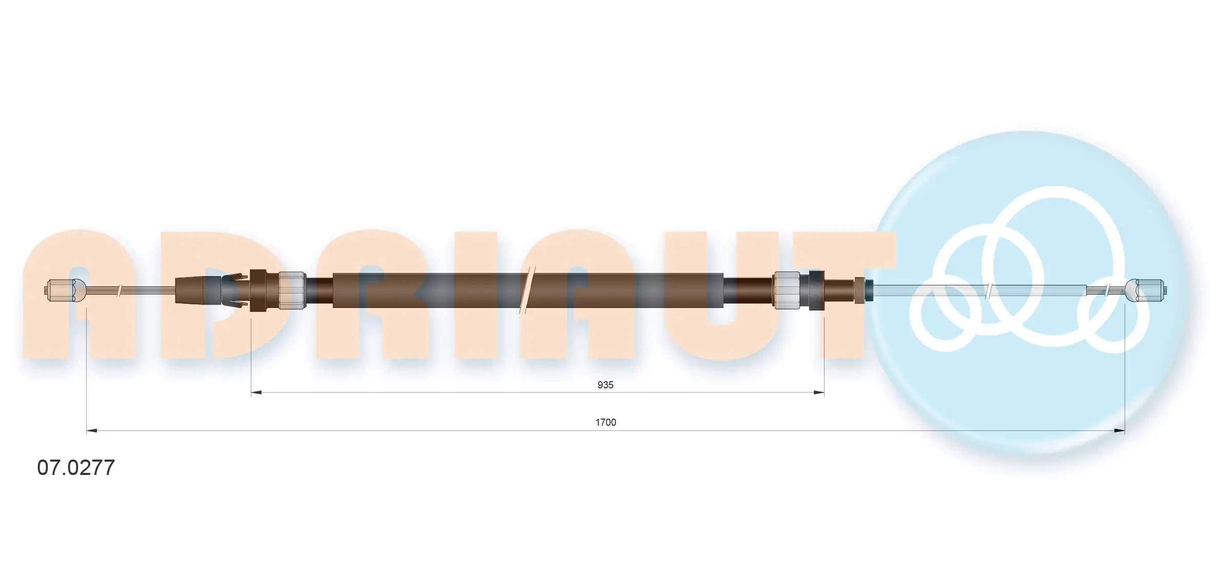Tirette à câble, frein de stationnement ADRIAUTO 07.0277