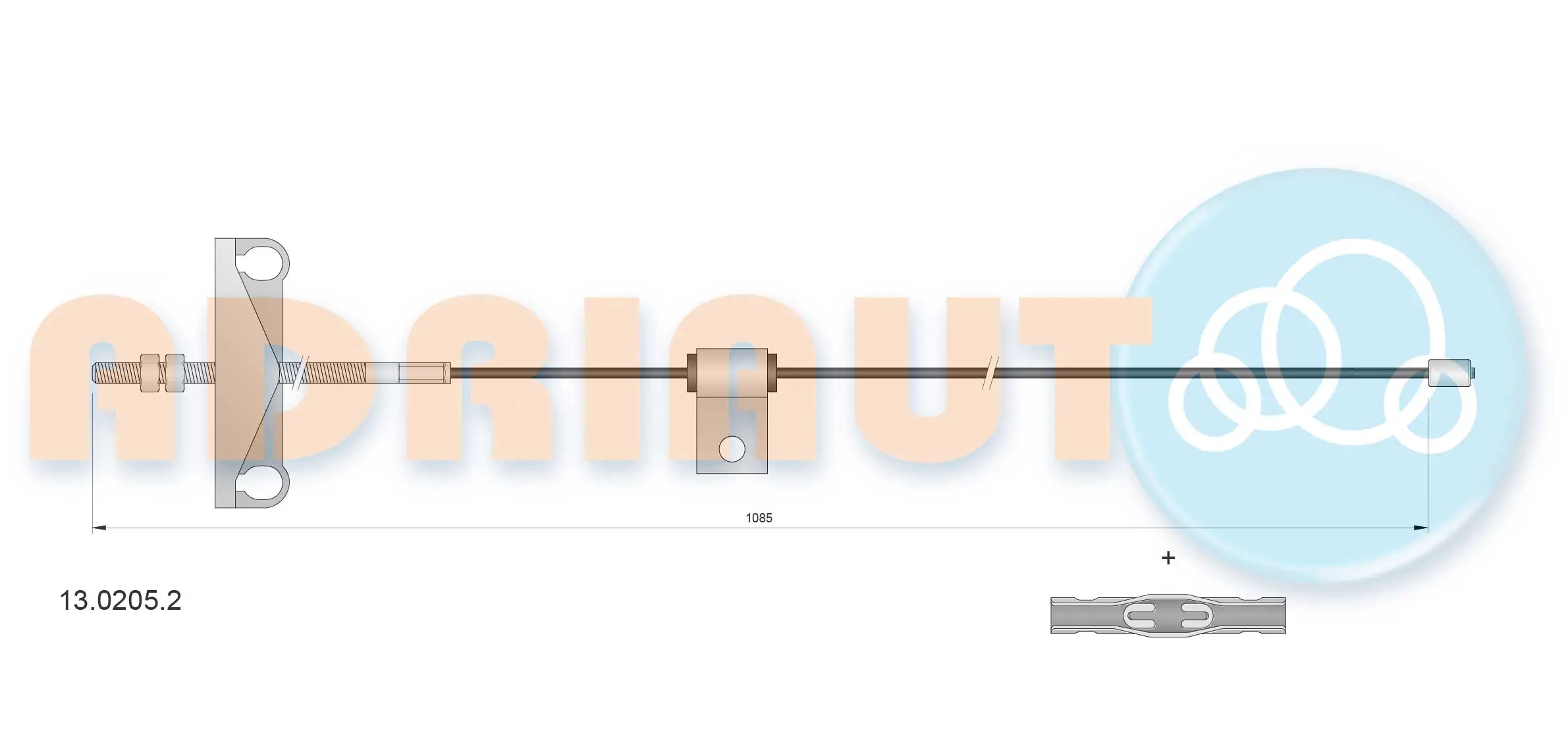 Tirette à câble, frein de stationnement ADRIAUTO 13.0205.2