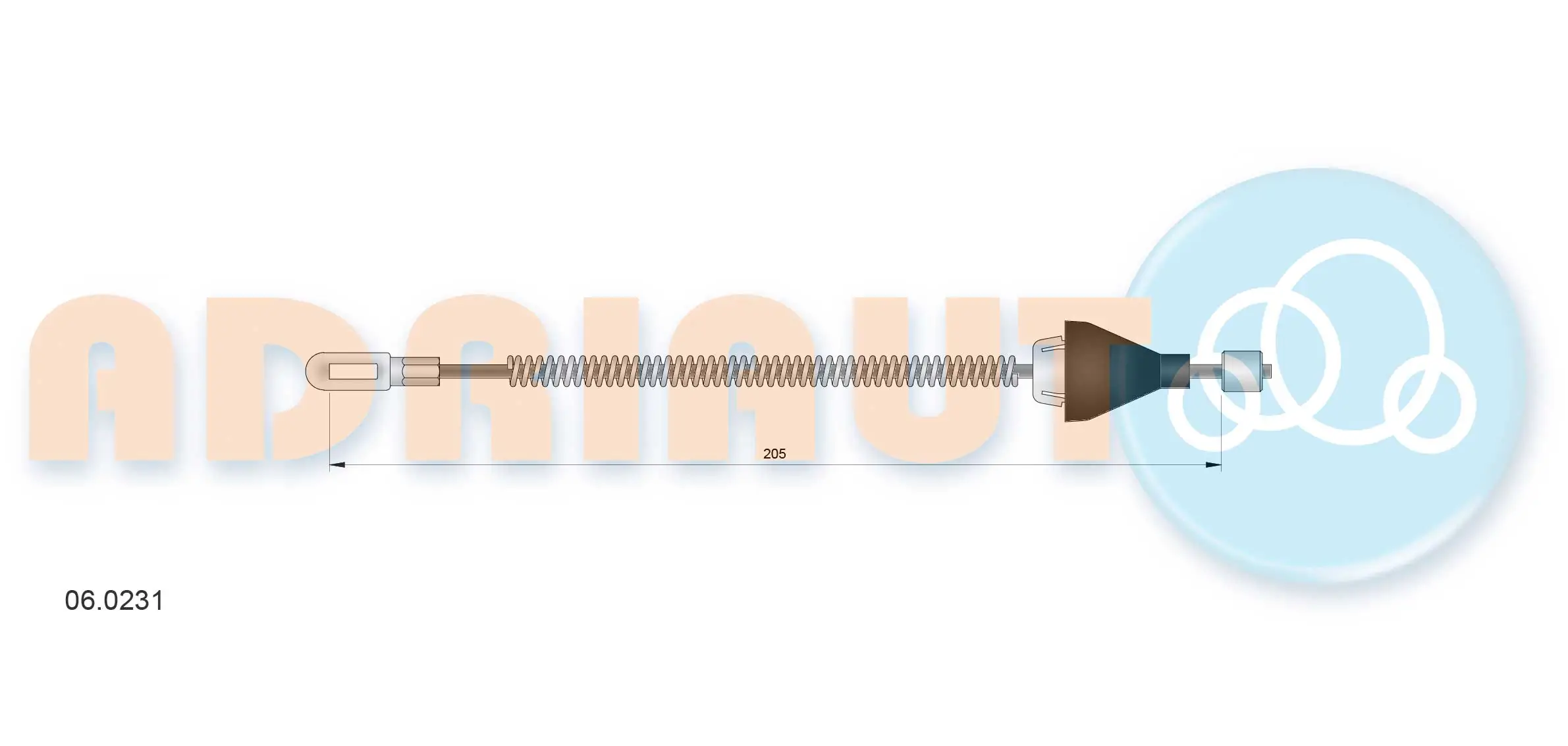 Tirette à câble, frein de stationnement ADRIAUTO 06.0231