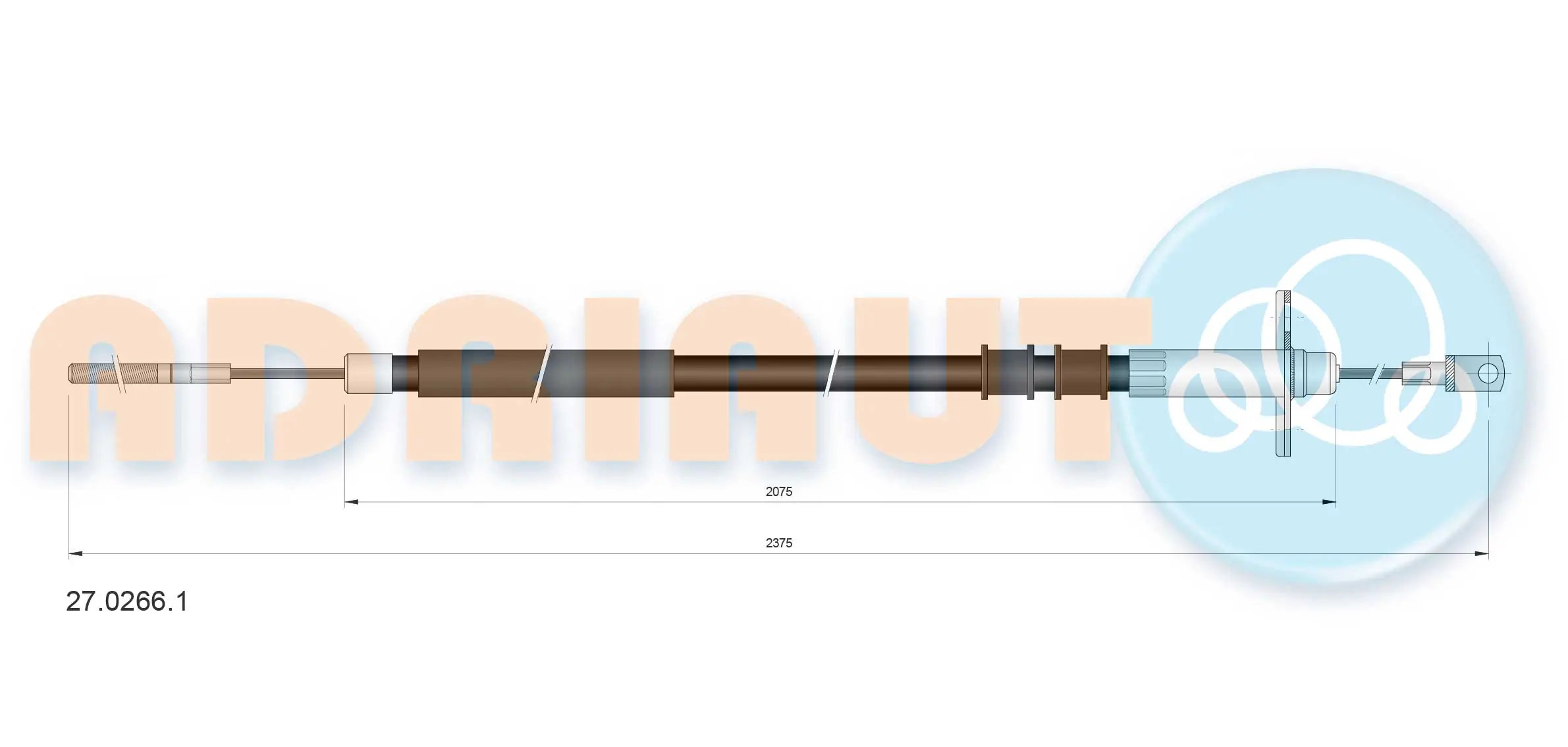 Tirette à câble, frein de stationnement ADRIAUTO 27.0266.1