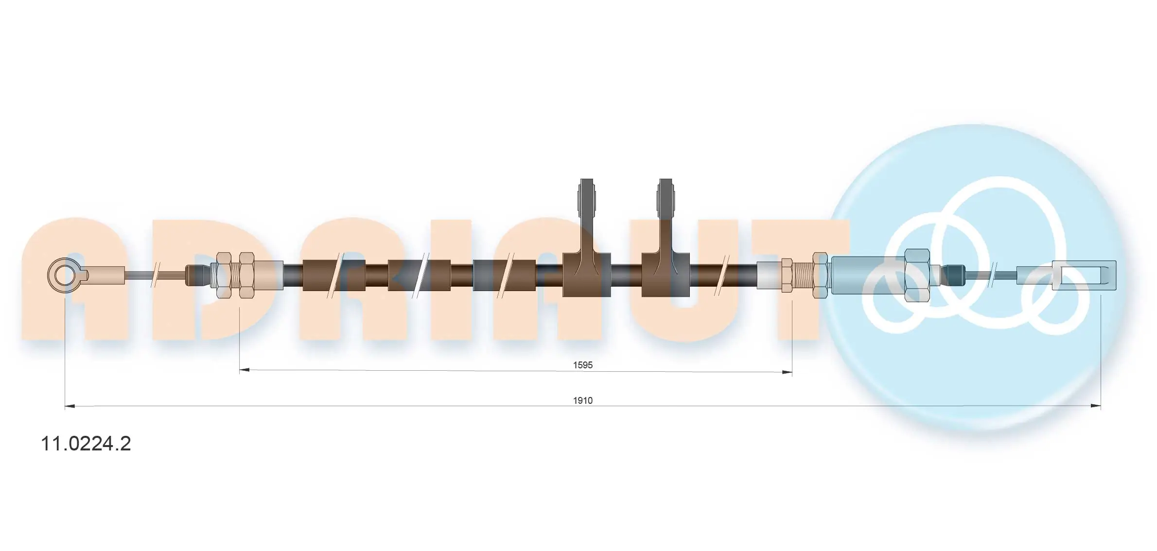 Tirette à câble, frein de stationnement ADRIAUTO 11.0224.2