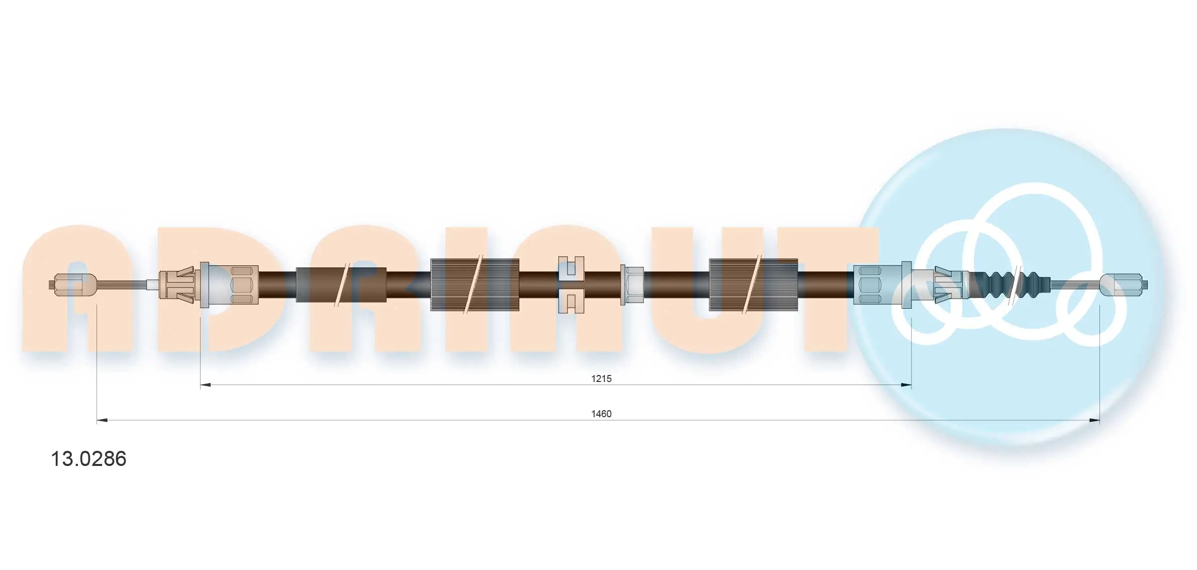 Tirette à câble, frein de stationnement ADRIAUTO 13.0286