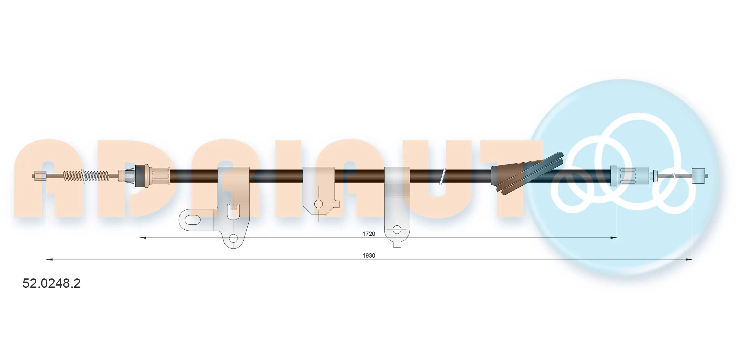 Tirette à câble, frein de stationnement ADRIAUTO 52.0248.2