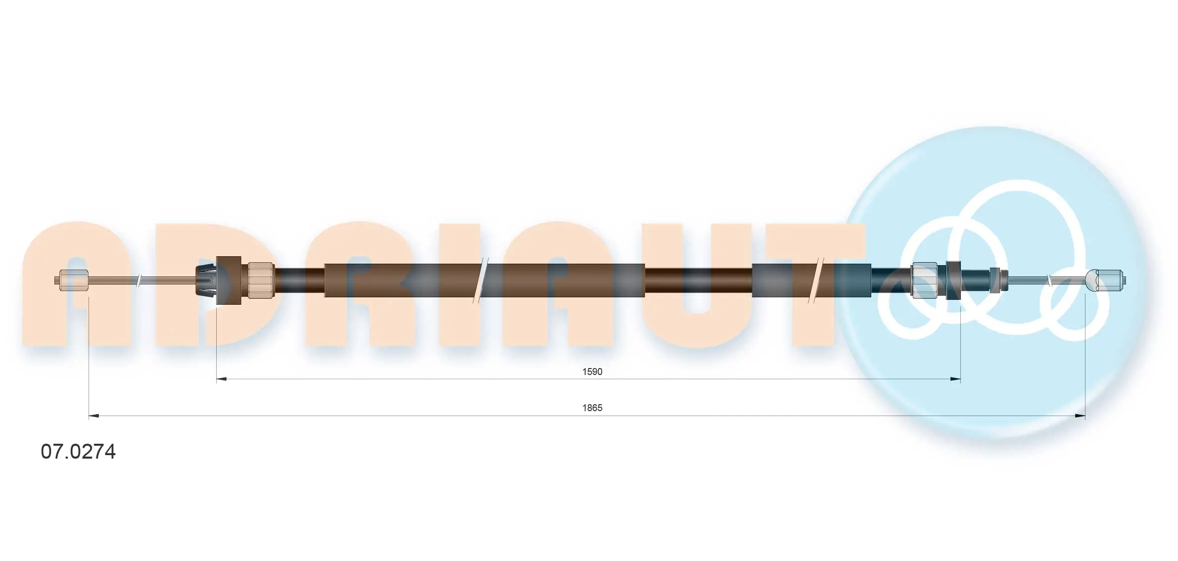 Tirette à câble, frein de stationnement ADRIAUTO 07.0274