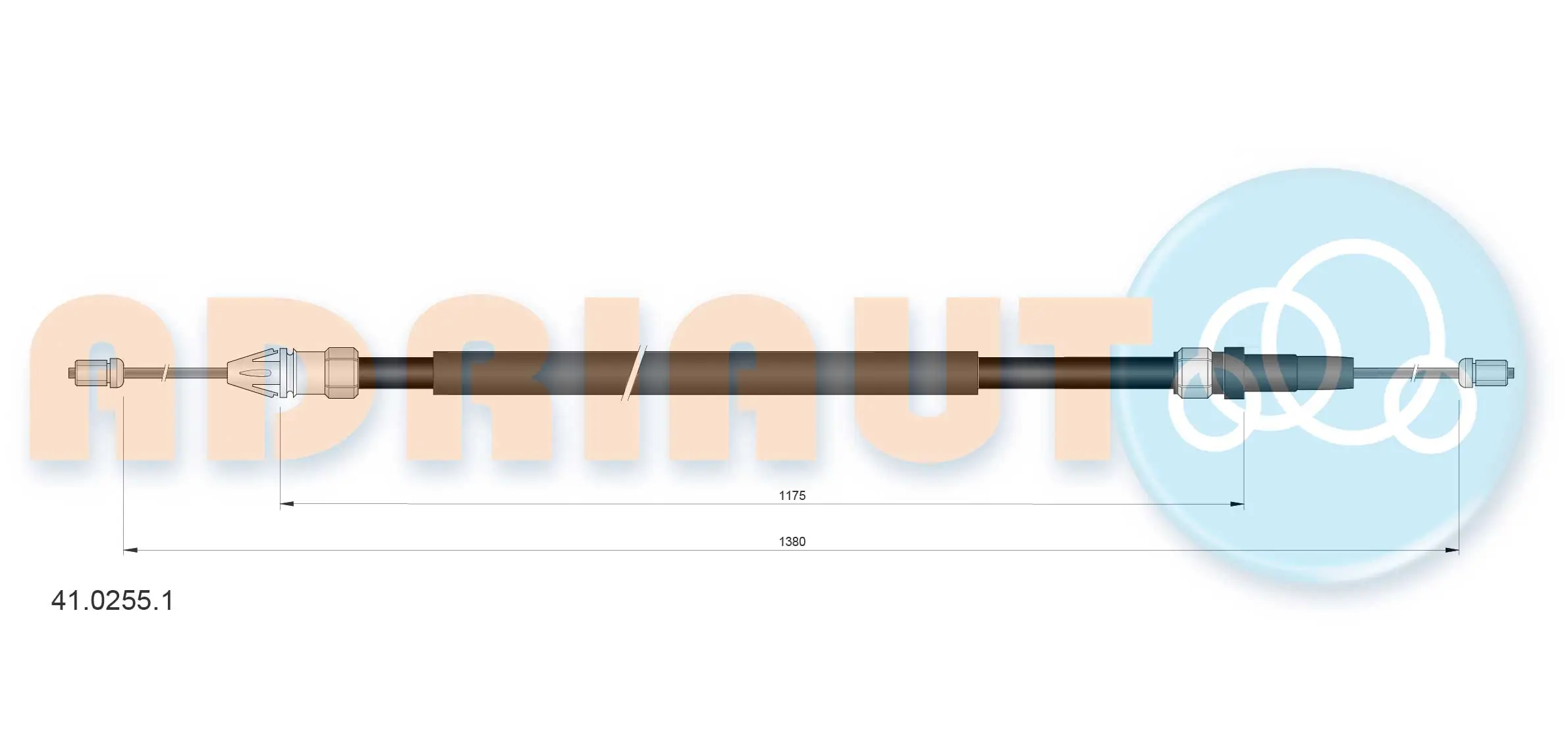 Tirette à câble, frein de stationnement ADRIAUTO 41.0255.1