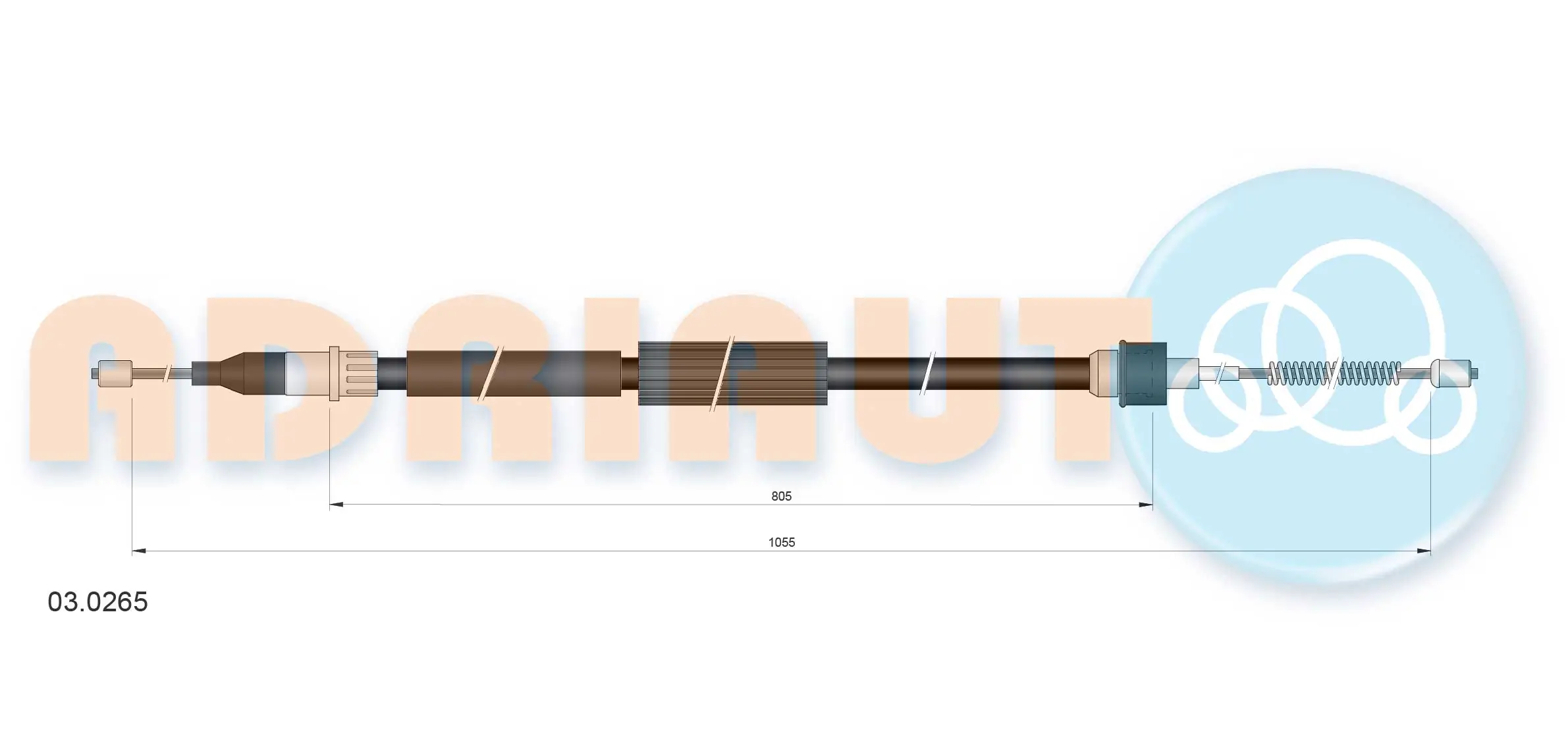 Tirette à câble, frein de stationnement ADRIAUTO 03.0265