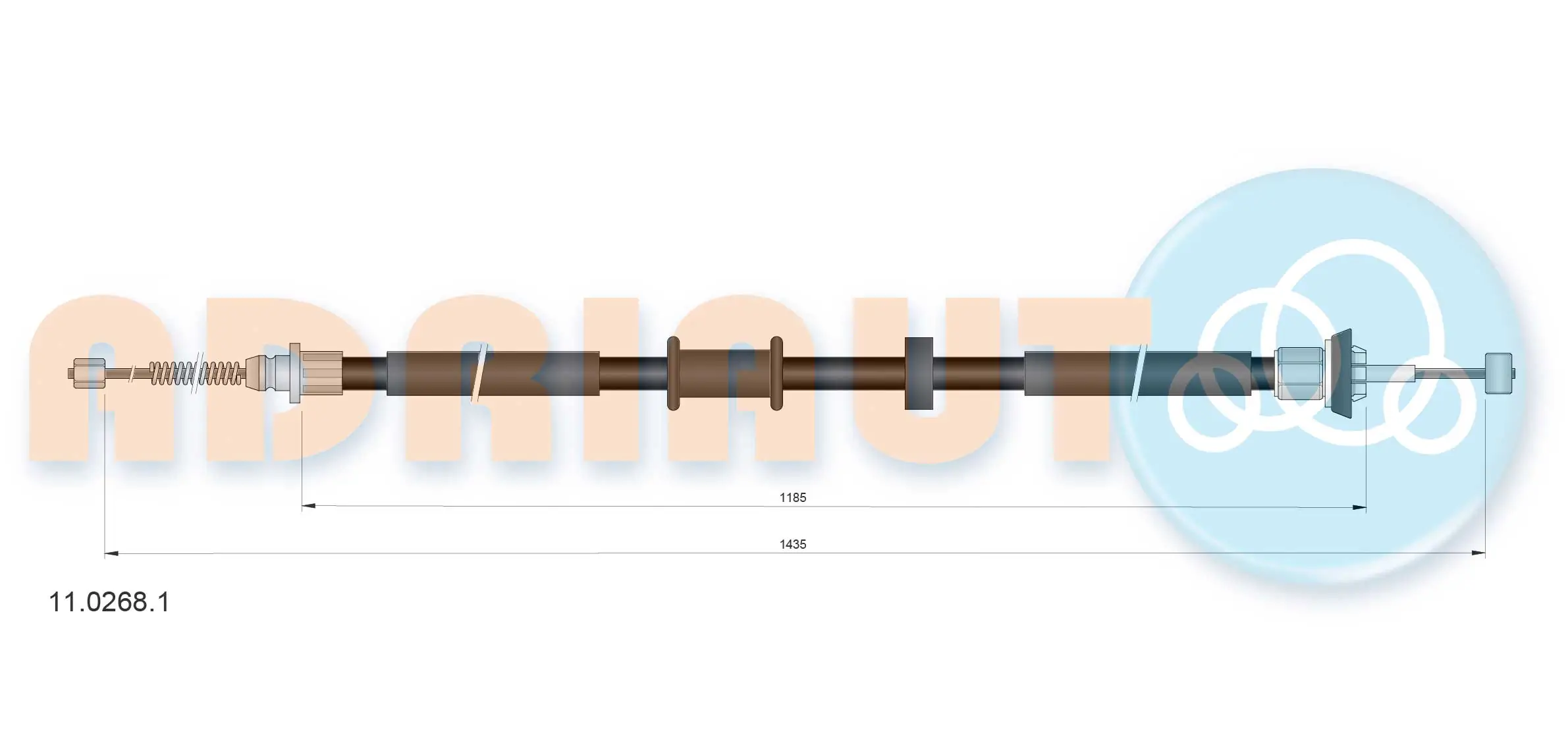 Tirette à câble, frein de stationnement ADRIAUTO 11.0268.1