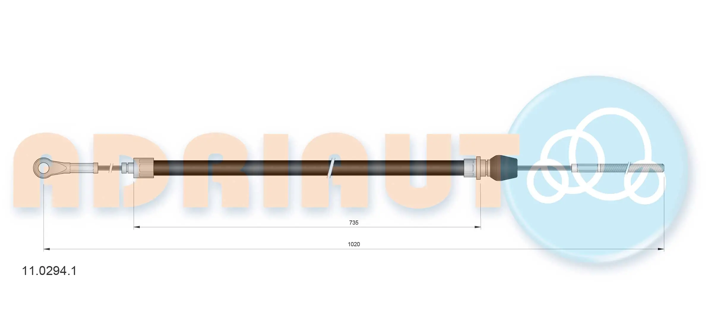 Tirette à câble, frein de stationnement ADRIAUTO 11.0294.1