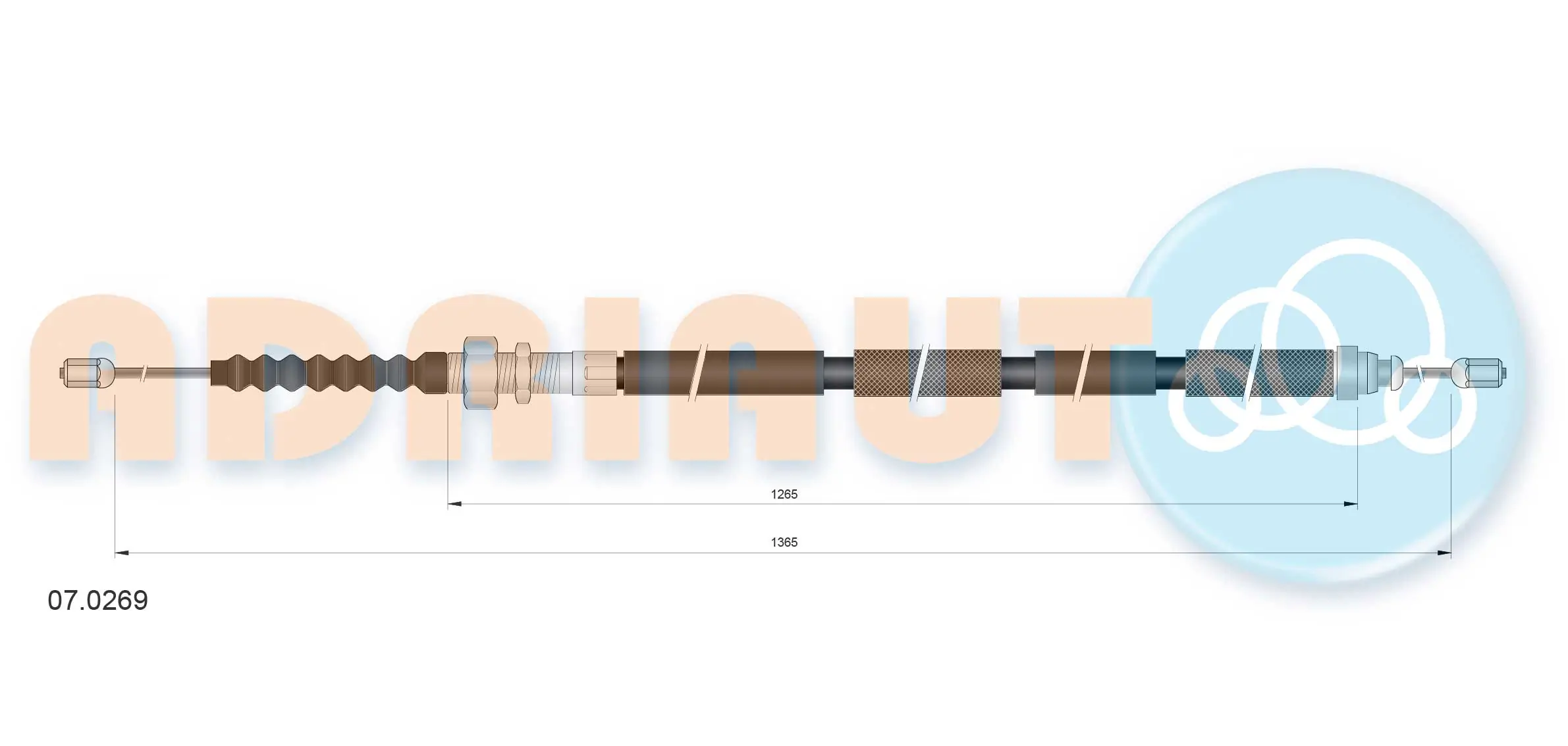 Tirette à câble, frein de stationnement ADRIAUTO 07.0269