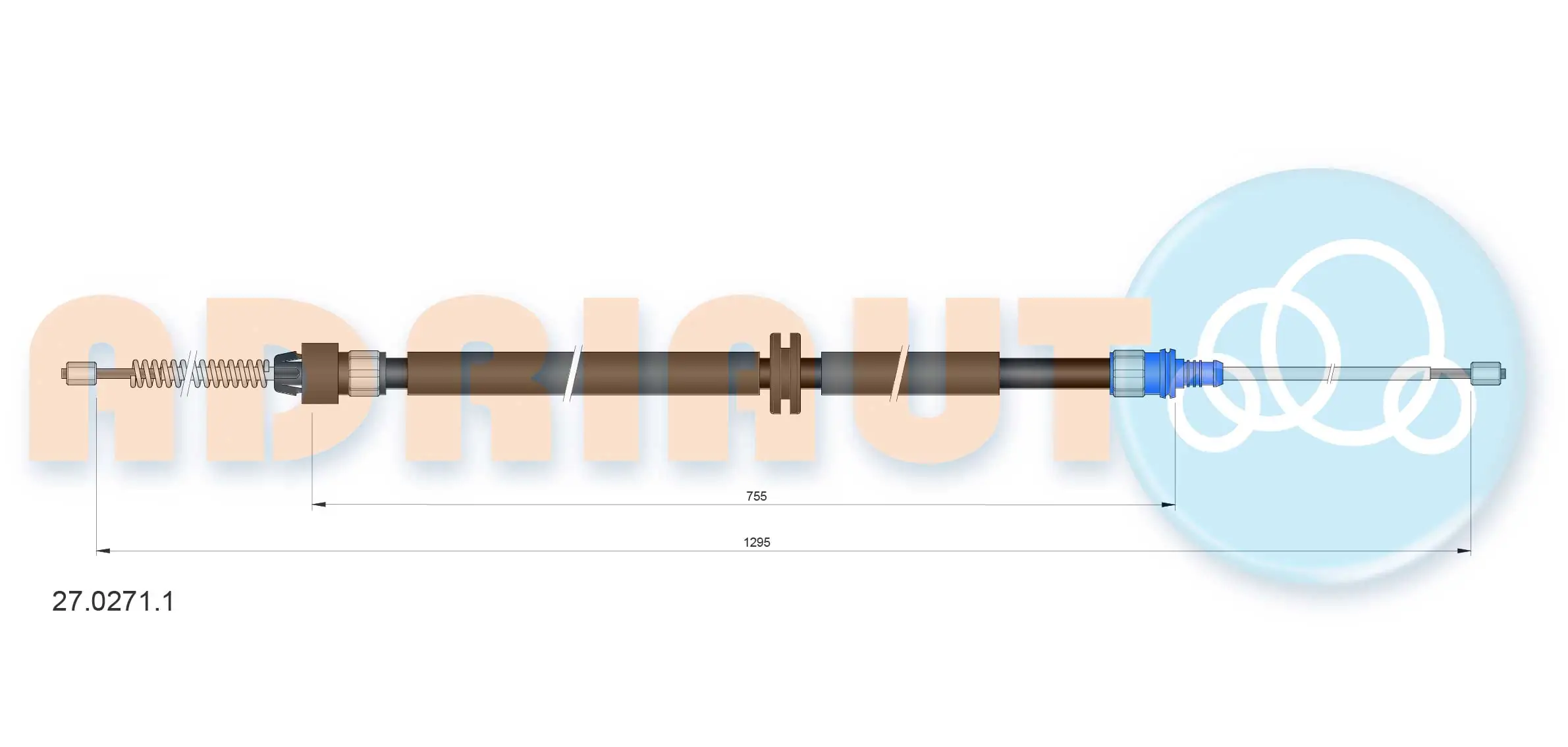 Tirette à câble, frein de stationnement ADRIAUTO 27.0271.1