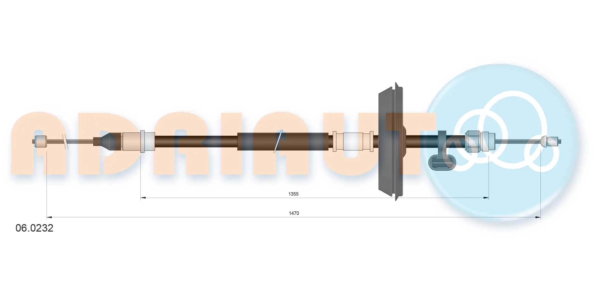Tirette à câble, frein de stationnement ADRIAUTO 06.0232