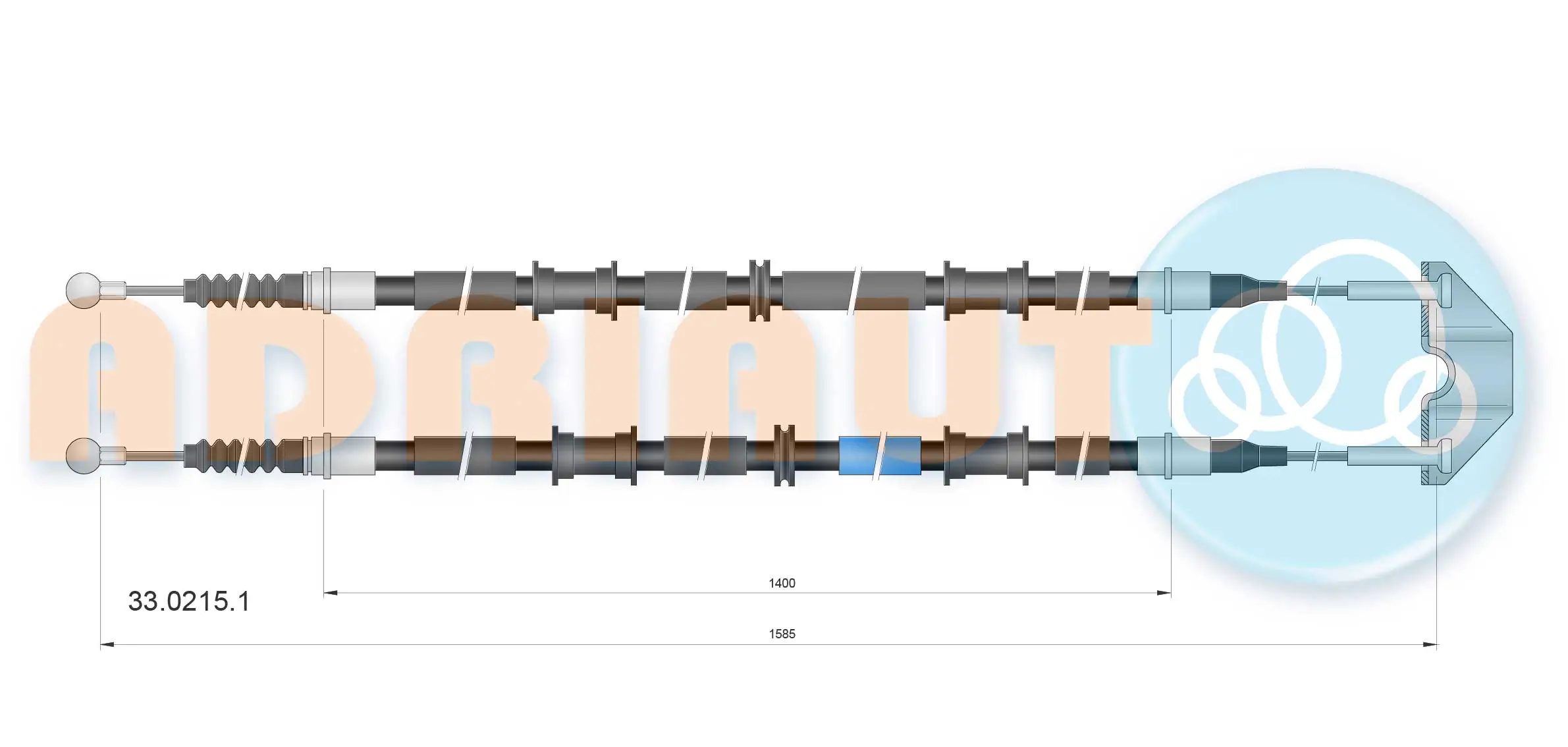 Tirette à câble, frein de stationnement ADRIAUTO 33.0215.1