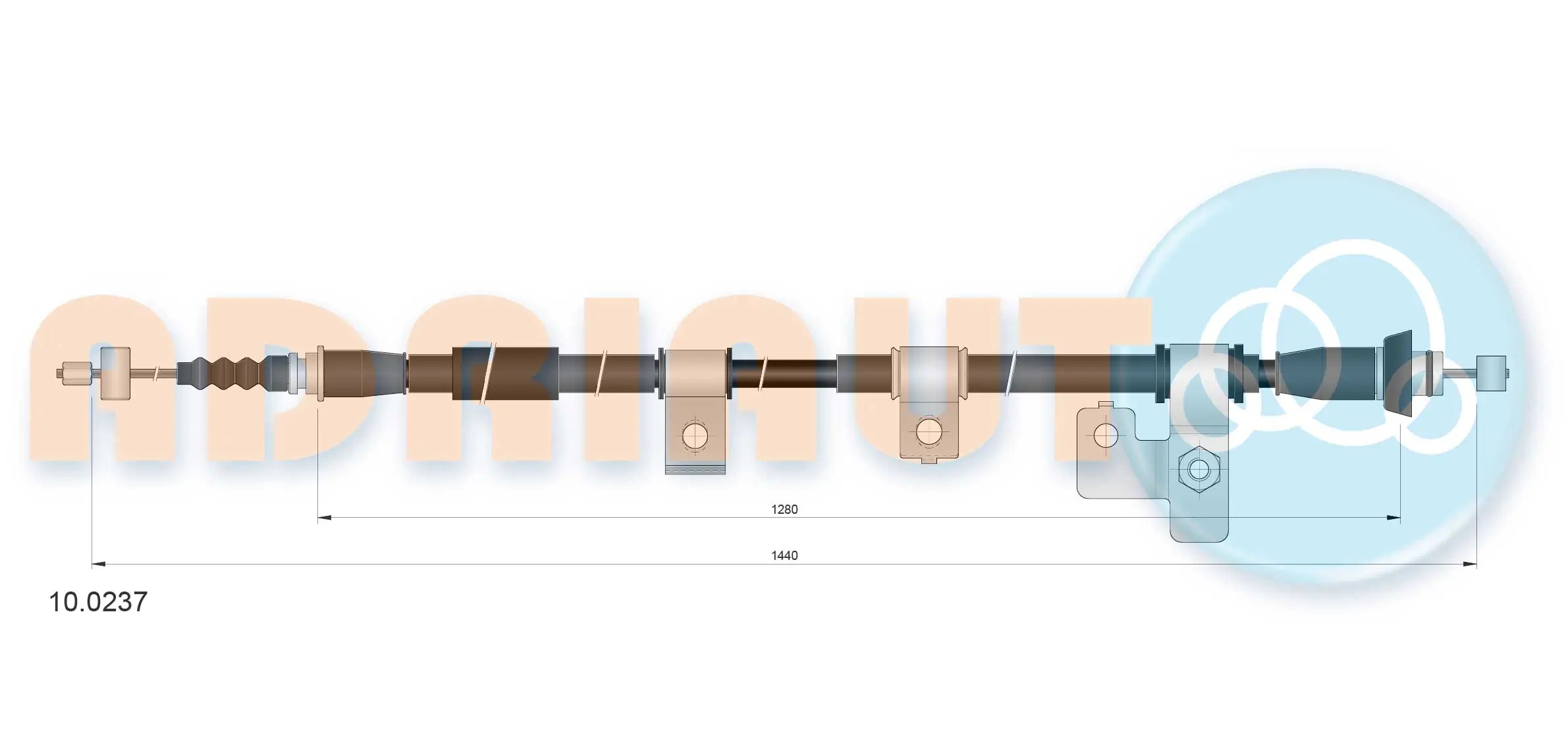 Tirette à câble, frein de stationnement ADRIAUTO 10.0237