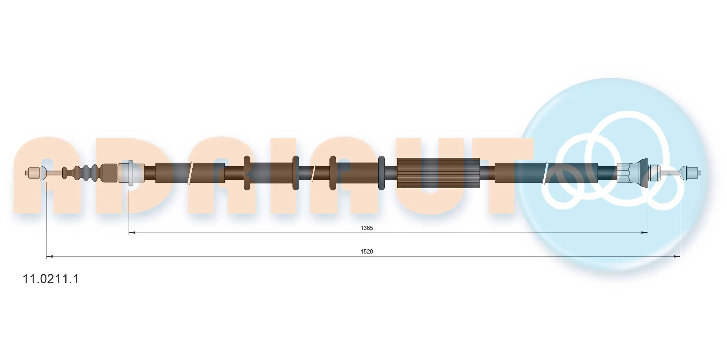 Tirette à câble, frein de stationnement ADRIAUTO 11.0211.1