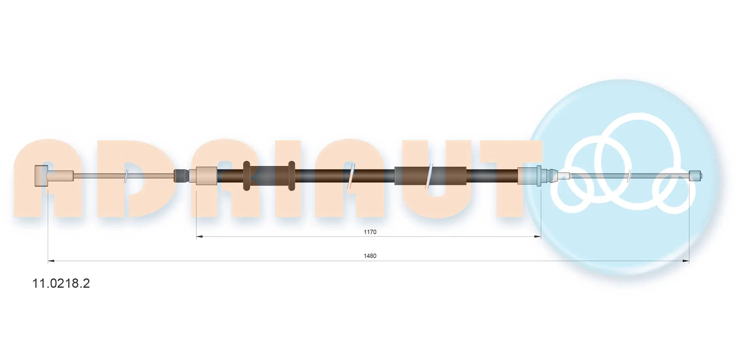Tirette à câble, frein de stationnement ADRIAUTO 11.0218.2