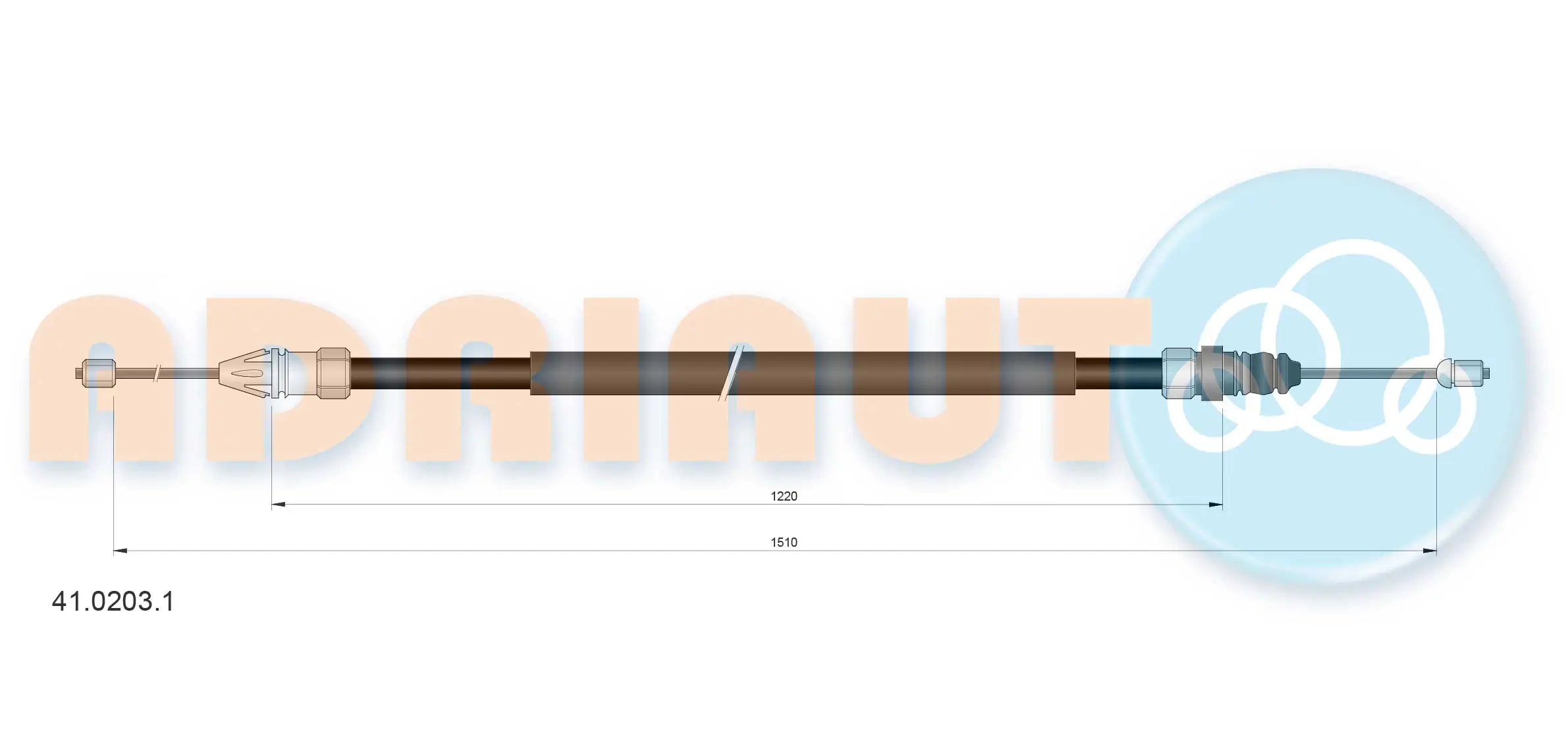 Tirette à câble, frein de stationnement ADRIAUTO 41.0203.1