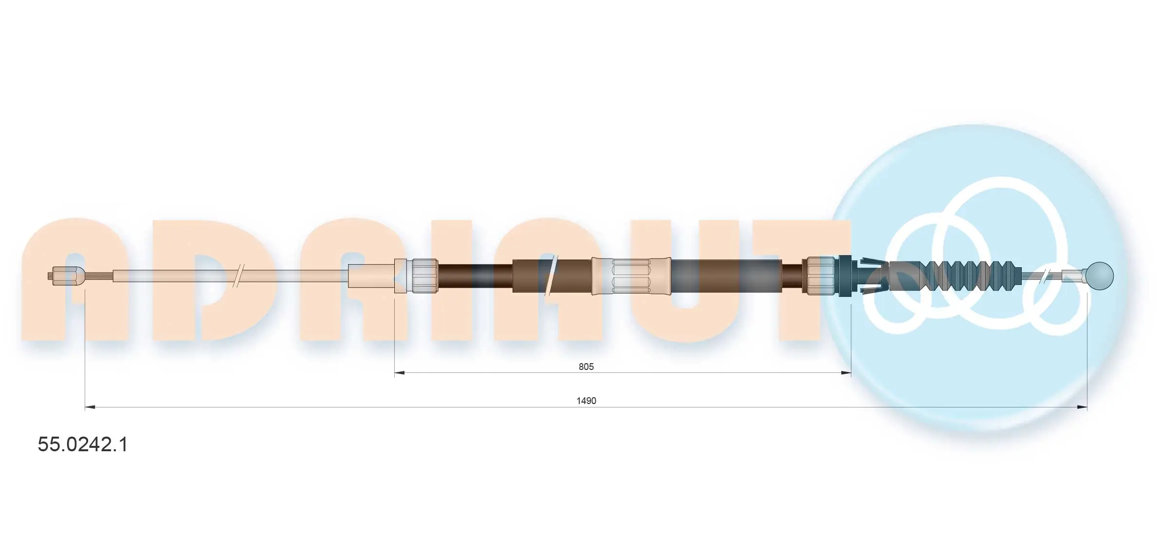 Tirette à câble, frein de stationnement ADRIAUTO 55.0242.1