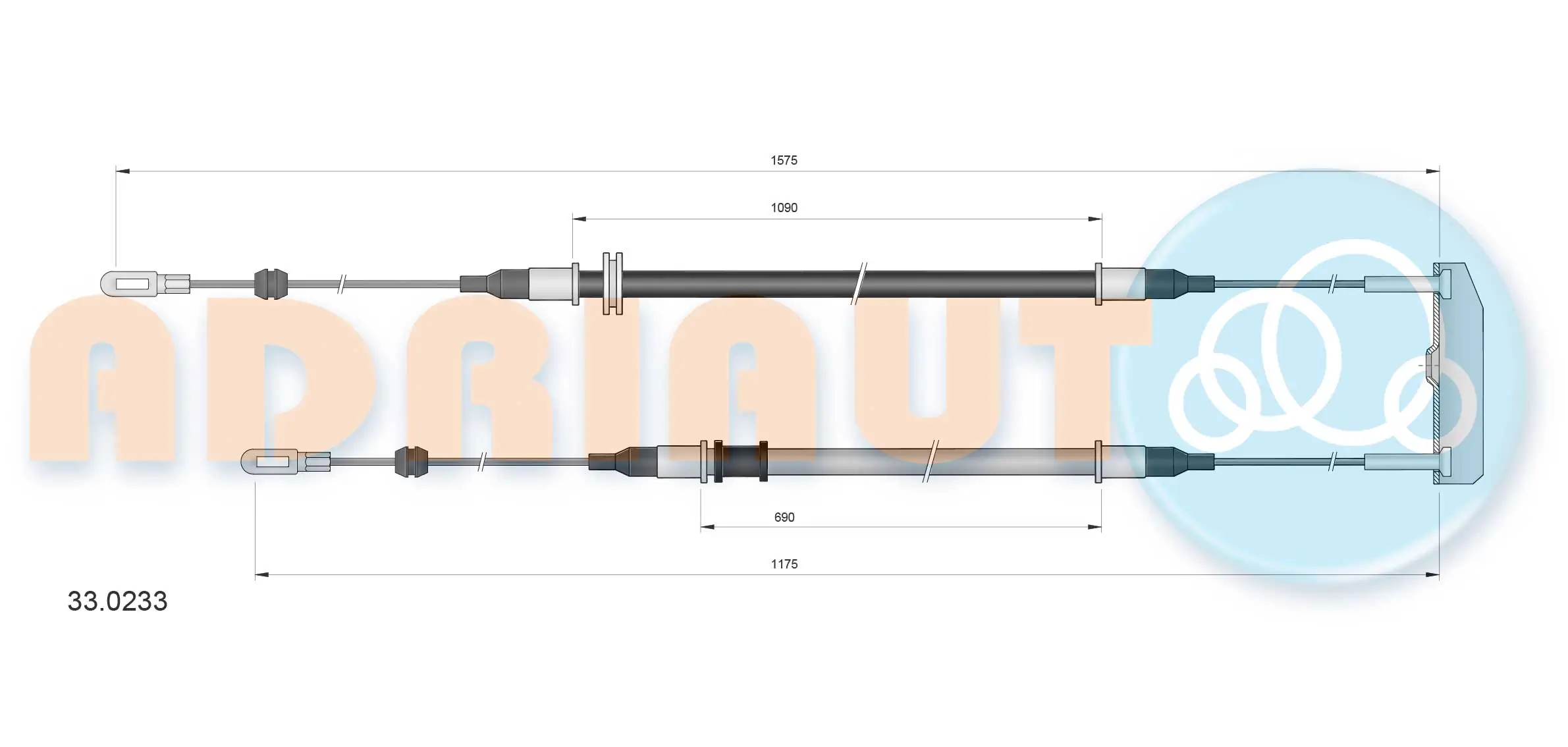 Tirette à câble, frein de stationnement ADRIAUTO 33.0233