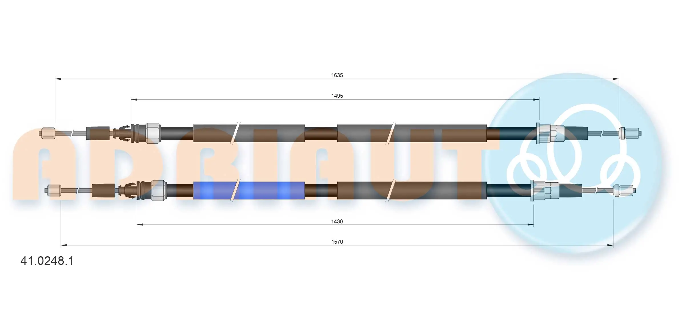 Tirette à câble, frein de stationnement ADRIAUTO 41.0248.1