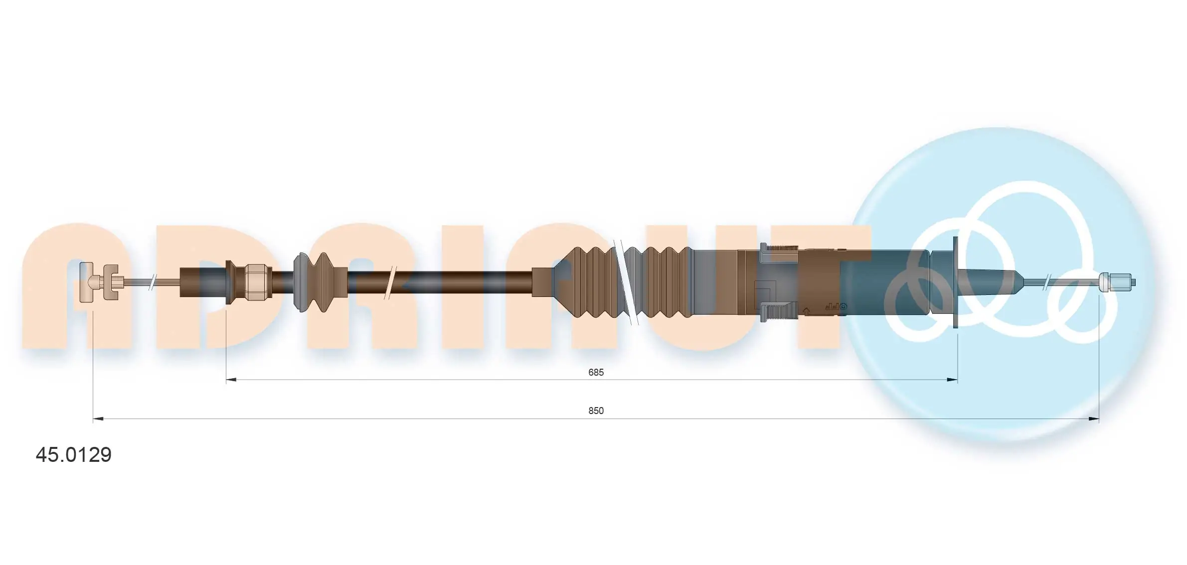 Tirette à câble, commande d'embrayage ADRIAUTO 45.0129