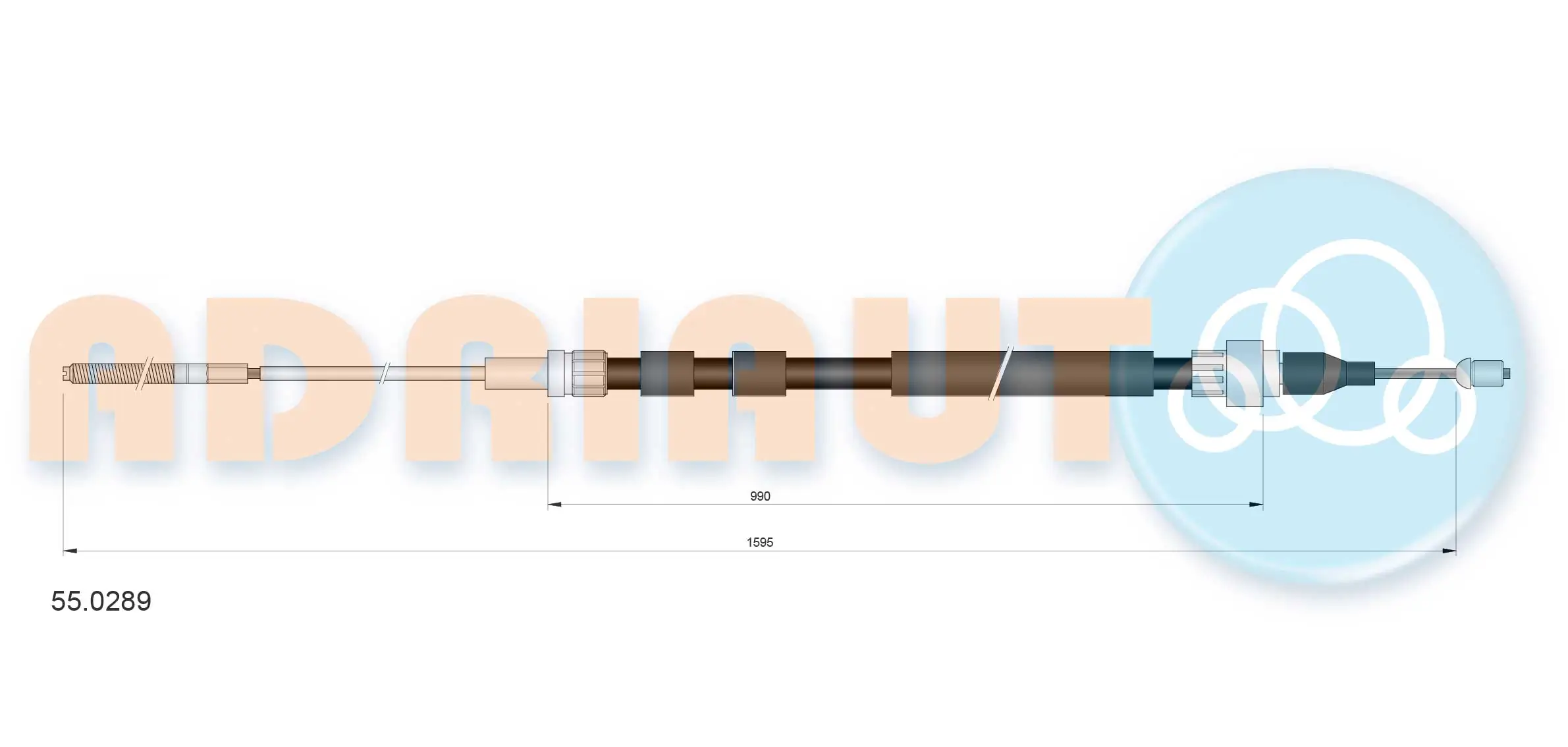 Tirette à câble, frein de stationnement ADRIAUTO 55.0289
