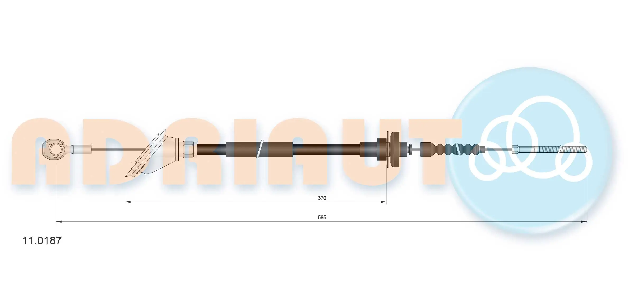 Tirette à câble, commande d'embrayage ADRIAUTO 11.0187