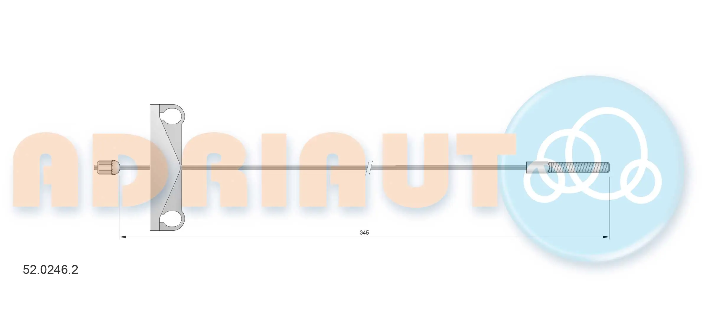 Tirette à câble, frein de stationnement ADRIAUTO 52.0246.2