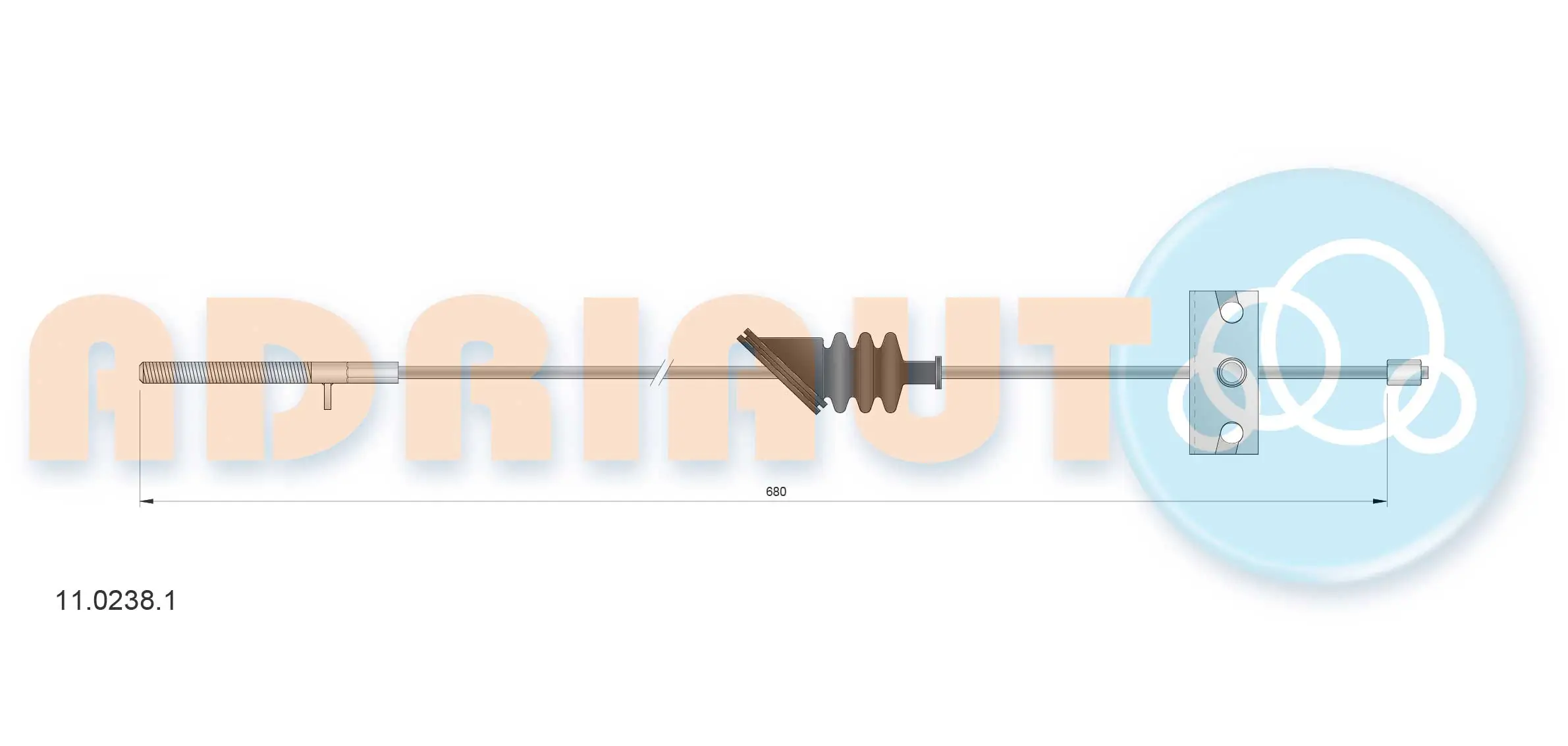 Tirette à câble, frein de stationnement ADRIAUTO 11.0238.1