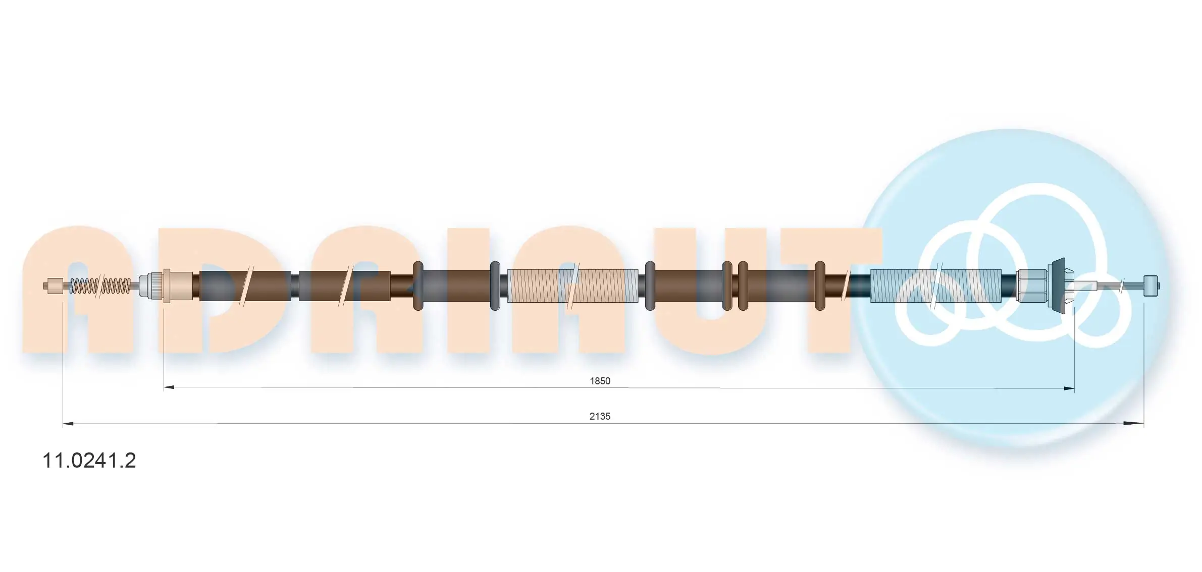 Tirette à câble, frein de stationnement ADRIAUTO 11.0241.2