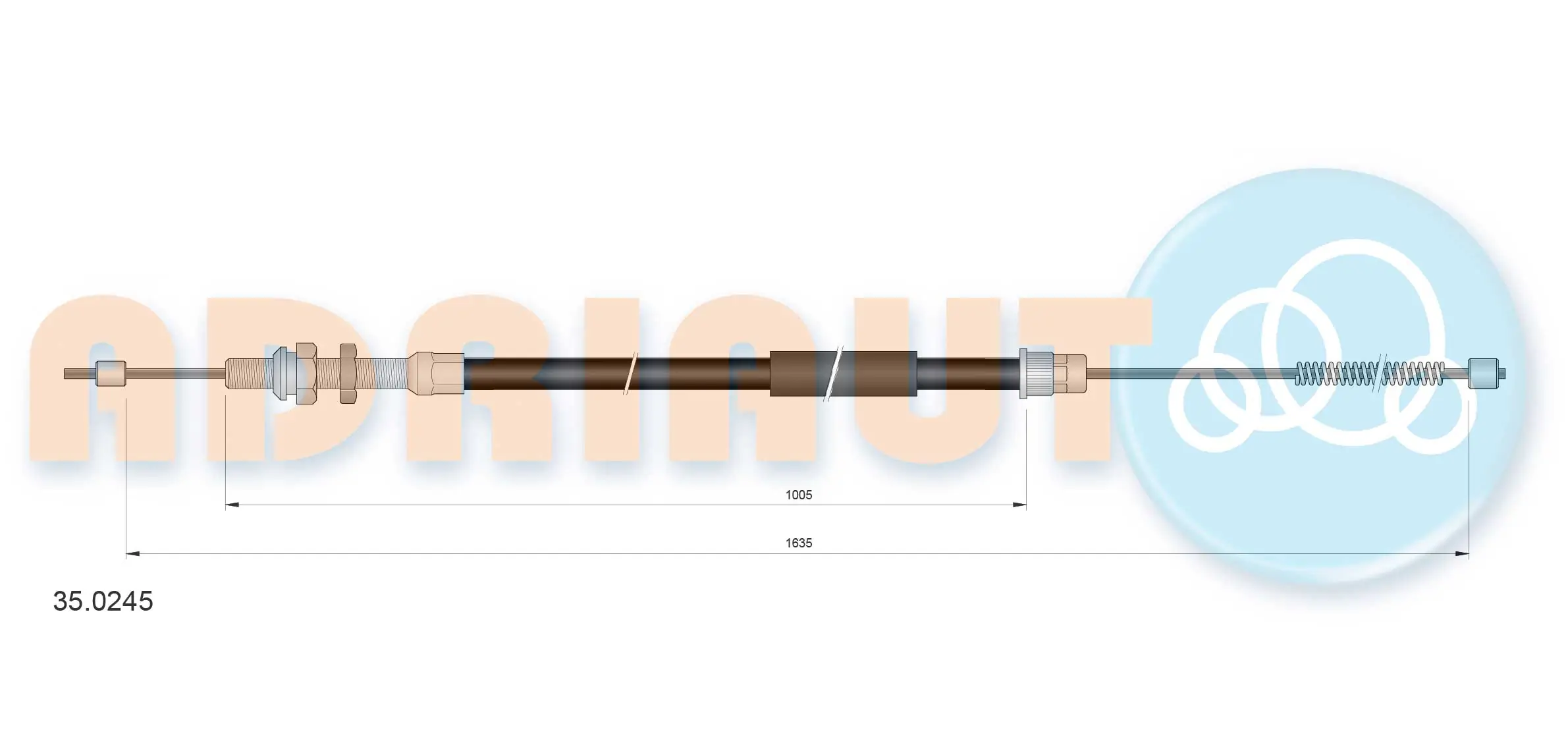 Tirette à câble, frein de stationnement ADRIAUTO 35.0245