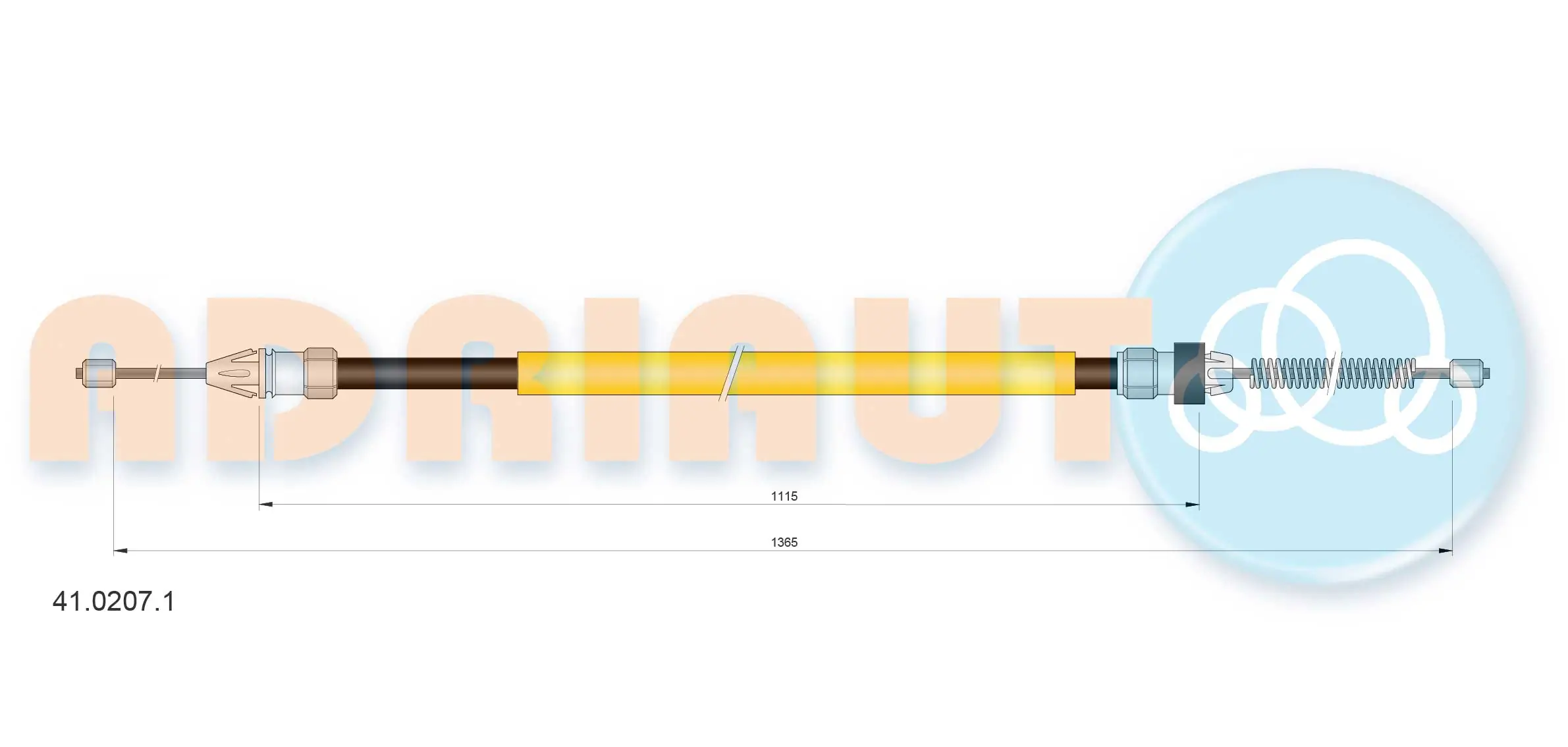 Tirette à câble, frein de stationnement ADRIAUTO 41.0207.1